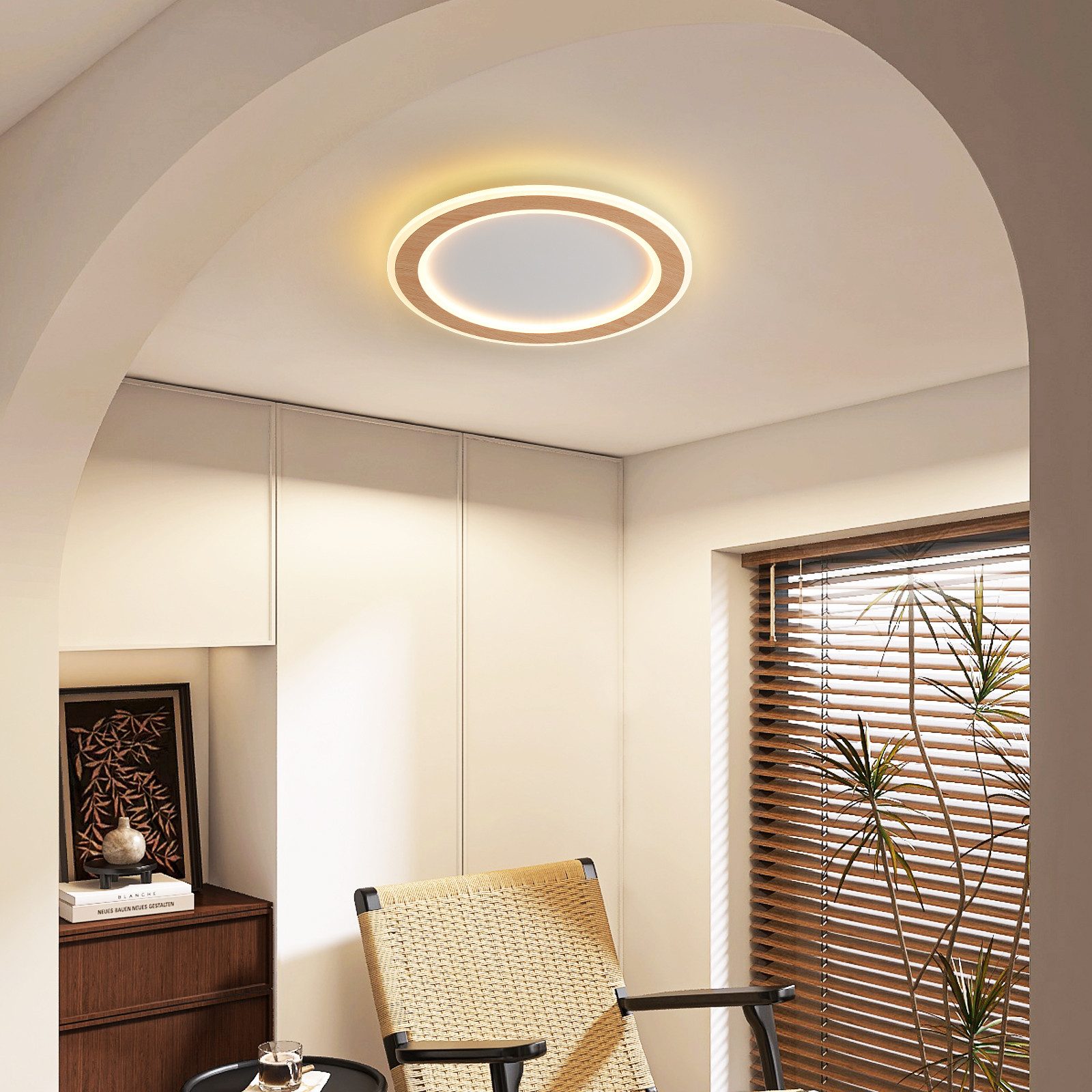 RRBEST LED Deckenleuchte LED Deckenlampe, 72CM Dimmbar Wohnzimmer Deckenleuchte, mit Fernbedienung und Memory Funktion
