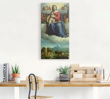 Artland Leinwandbild Madonna mit Kind umgeben von Engeln, Religion (1 St), auf Keilrahmen gespannt