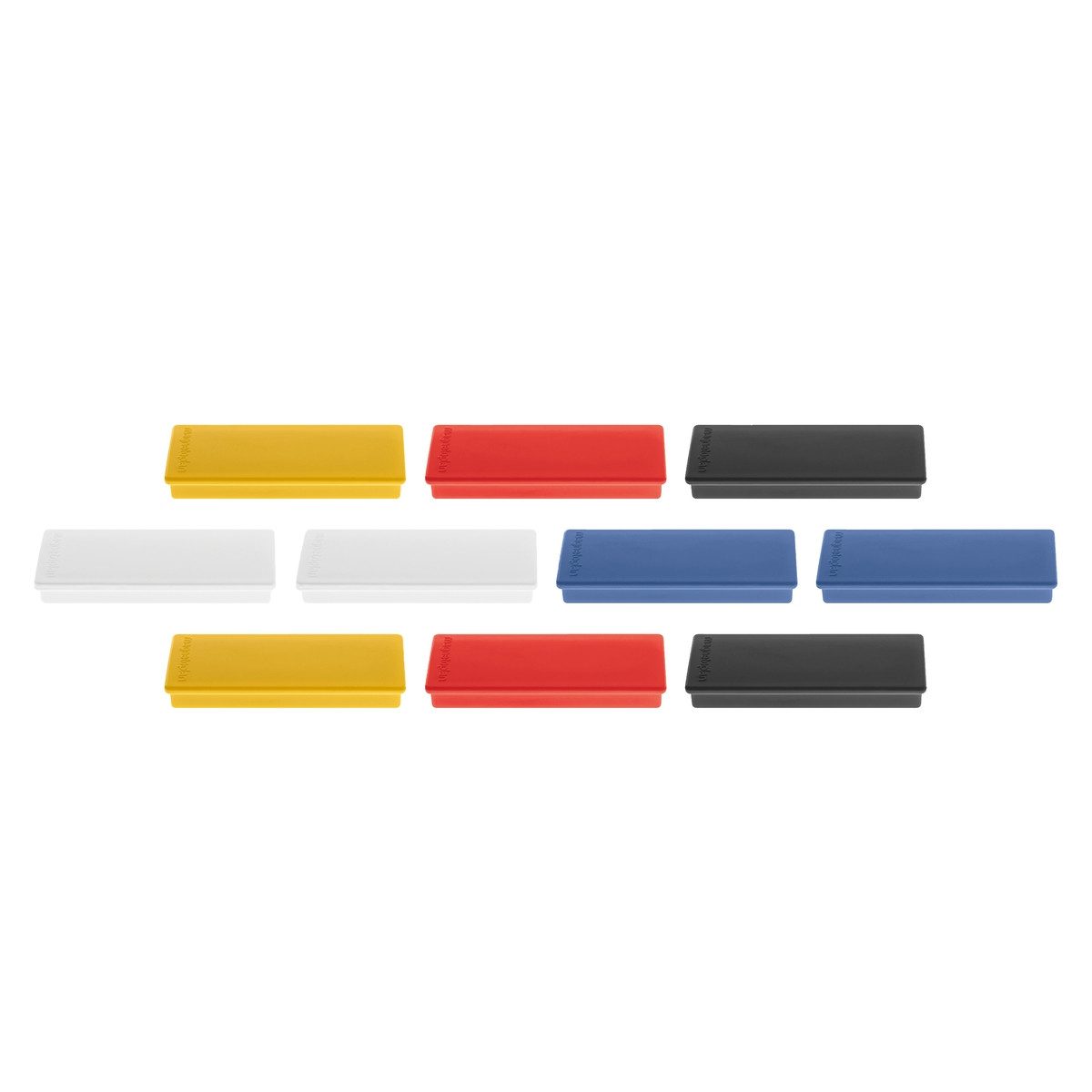 magnetoplan® Magnet magnetoplan Magnete Discofix Rechteck weiß gelb rot schwarz blau 55x22