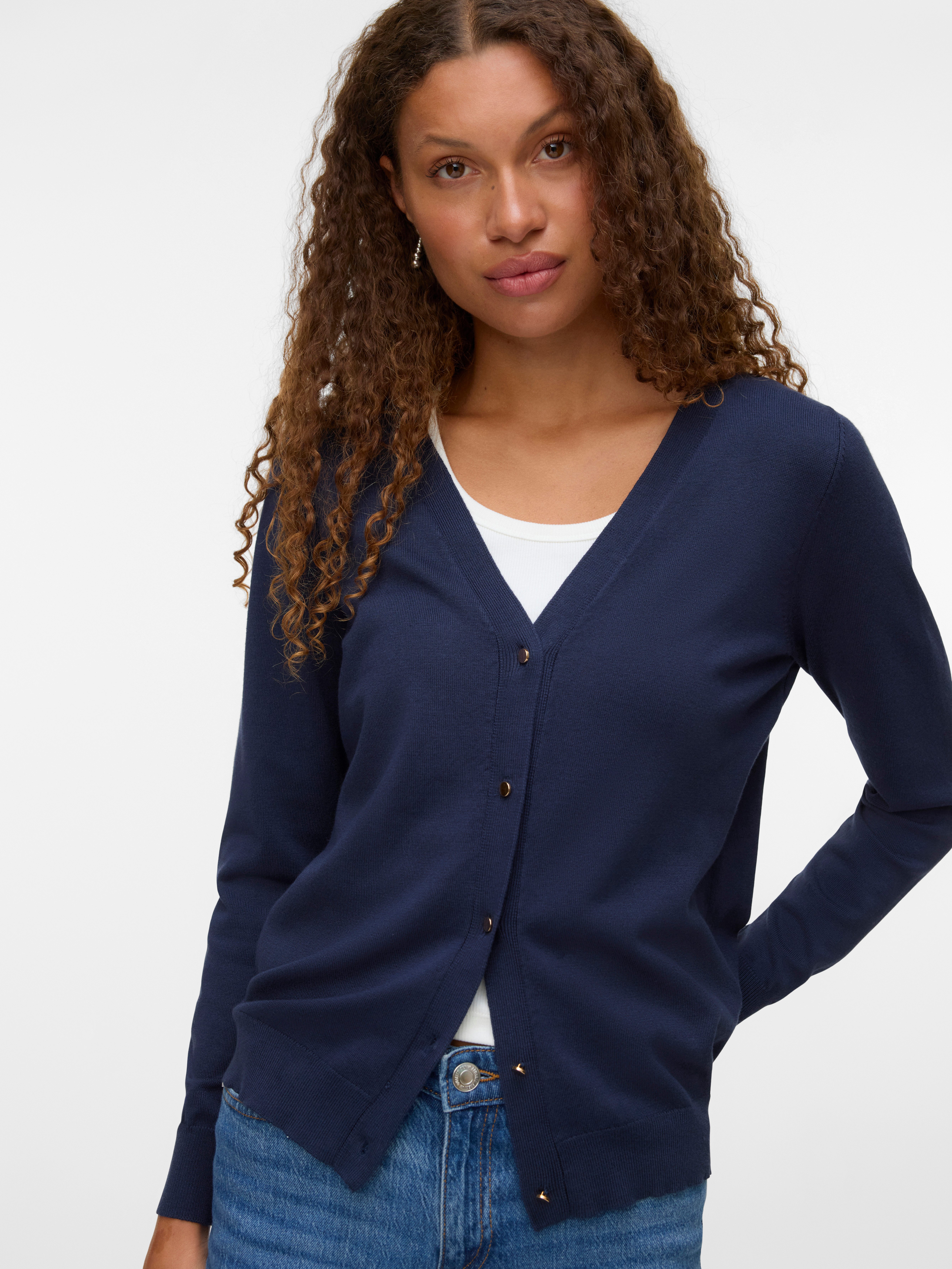 Vero Moda Strickjacke VMSILJE LS V-NECK günstig online kaufen