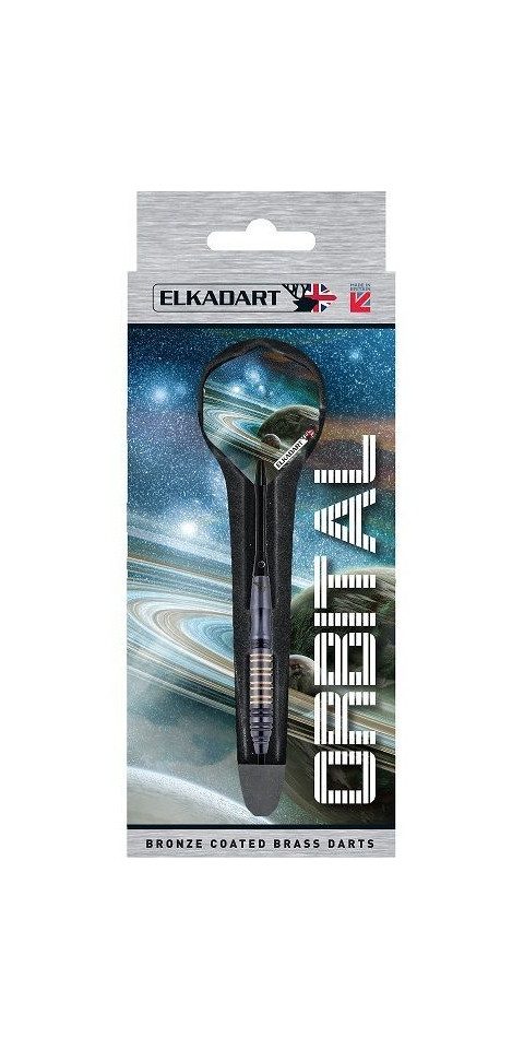 Elkadart Dartpfeil ELKADART Orbital, Steel Dart, 22 Gramm, Messing bronze verchromt, Komplettsatz