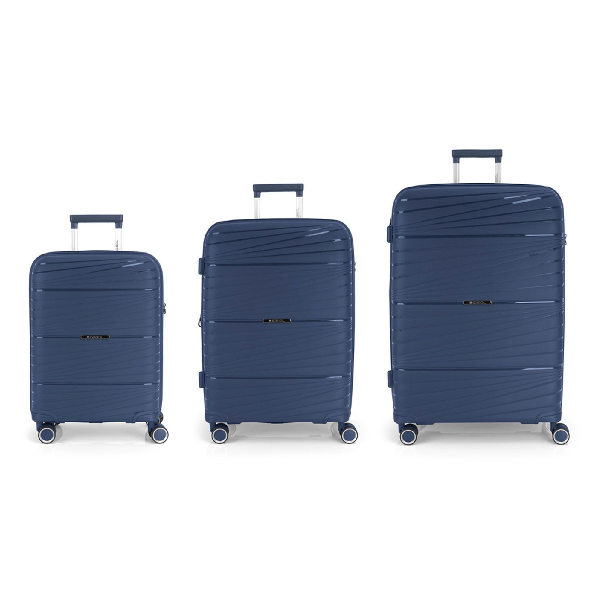 Gabol Trolleyset Kiba, 4 Rollen, Polypropylen 3 blau tlg), (3-teilig