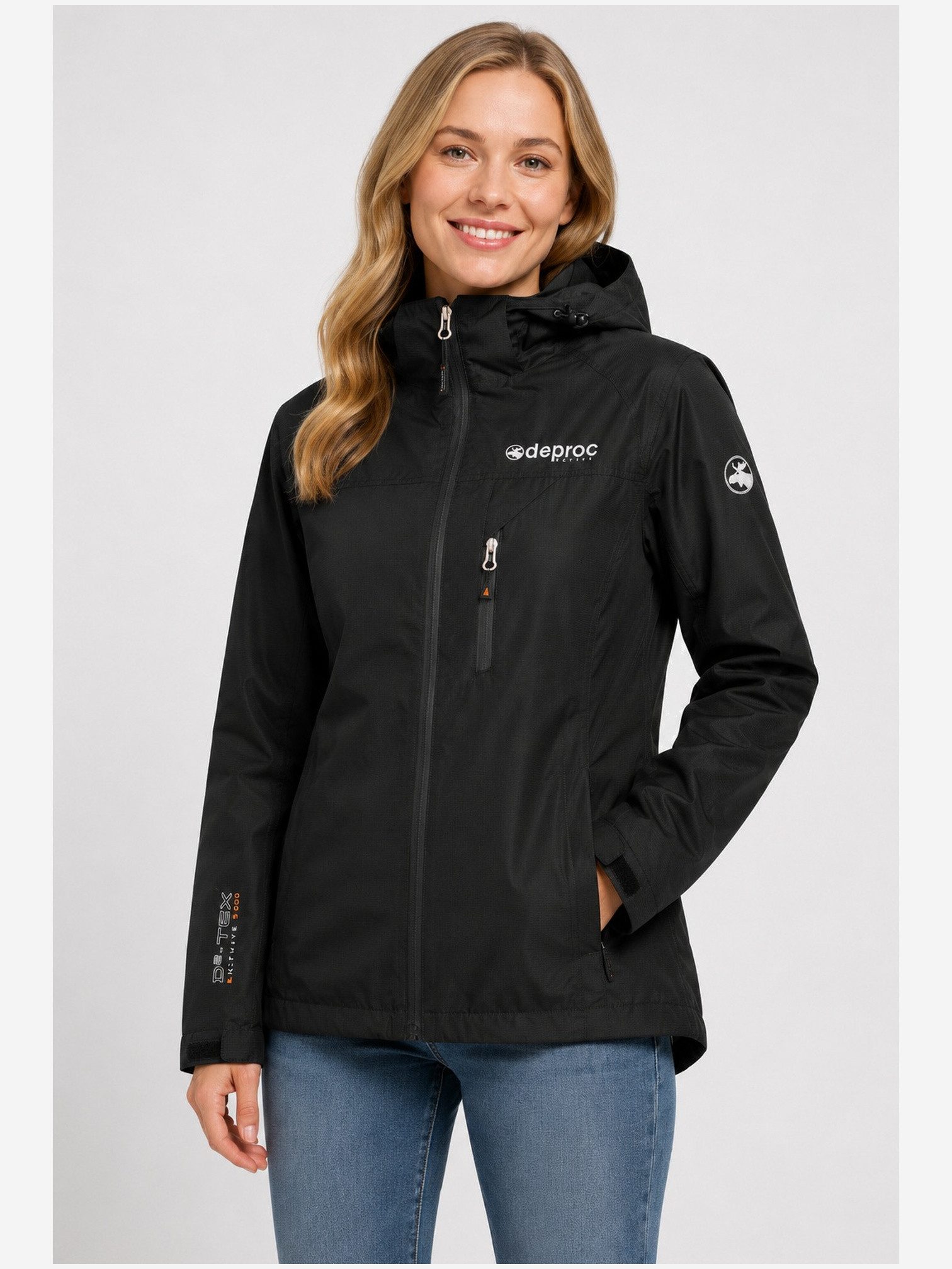 DEPROC Active Funktionsjacke DURELL WMN II Outdoorjacke Regenjacke auch in Großen Größen erhältlich. mit abnehmbarer Kapuze