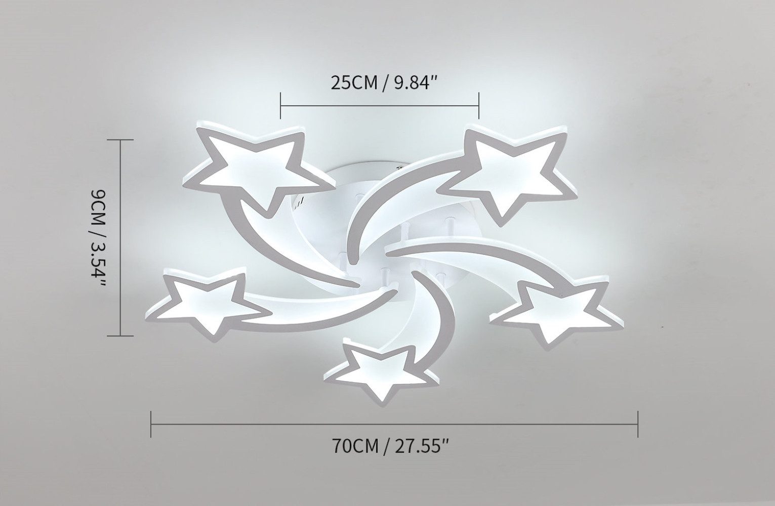 Goeco LED Deckenleuchte Moderne dimmbare LED-Stern-Deckenleuchte günstig online kaufen
