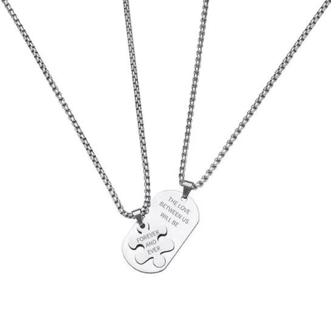 KARMA Freundschaftskette Partnerketten Puzzle Silber Paarschmuck (Pärchensc günstig online kaufen