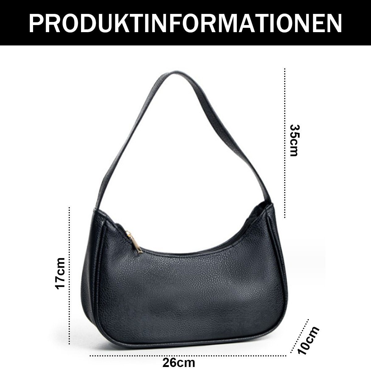 Jormftte Henkeltasche Damen Reisen Umhängetasche Schwarz Party Schultertasche,für Klein Dating