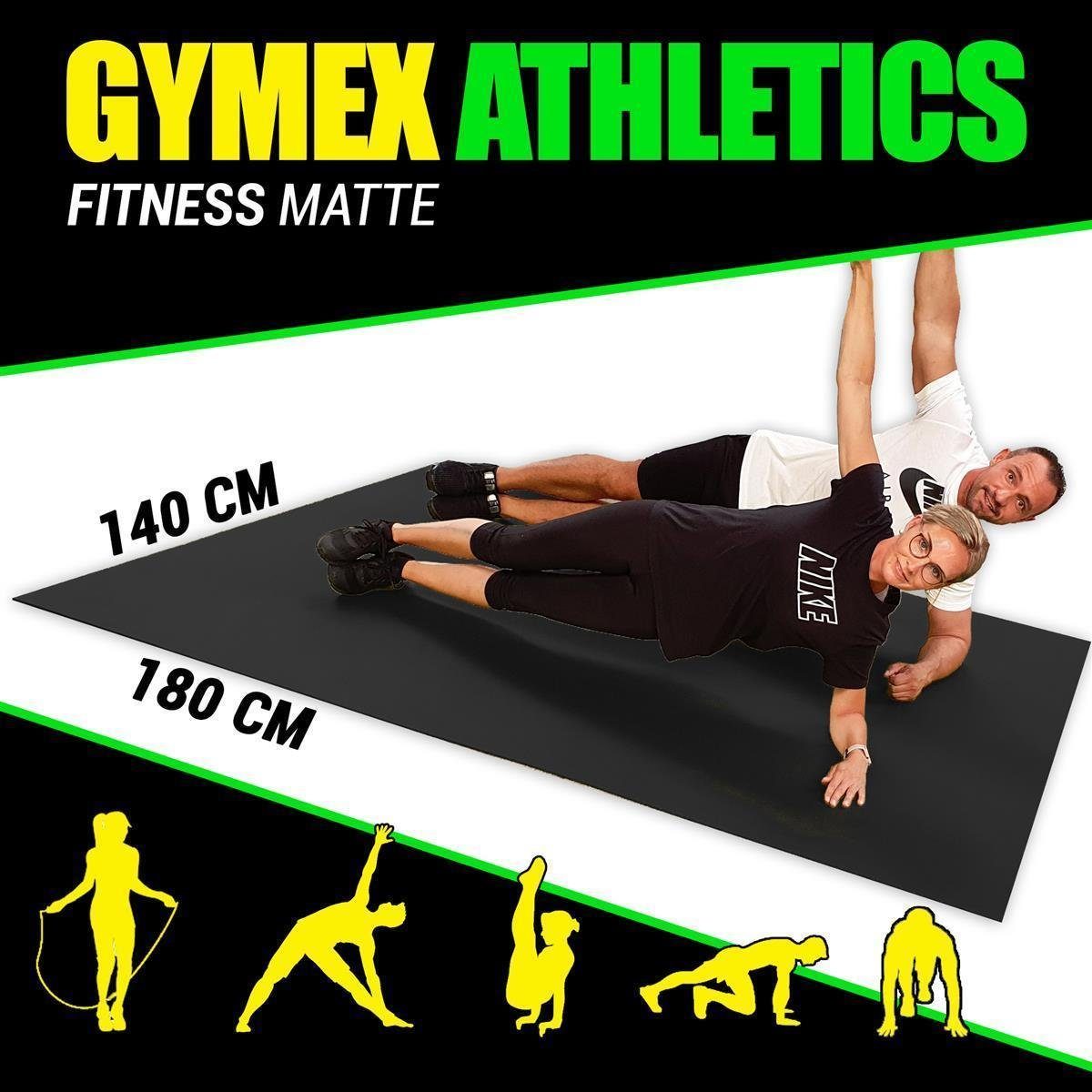 GYMEX Yogamatte GYMEX Fitness-Matte XXL für Yoga, Sport & Fitness