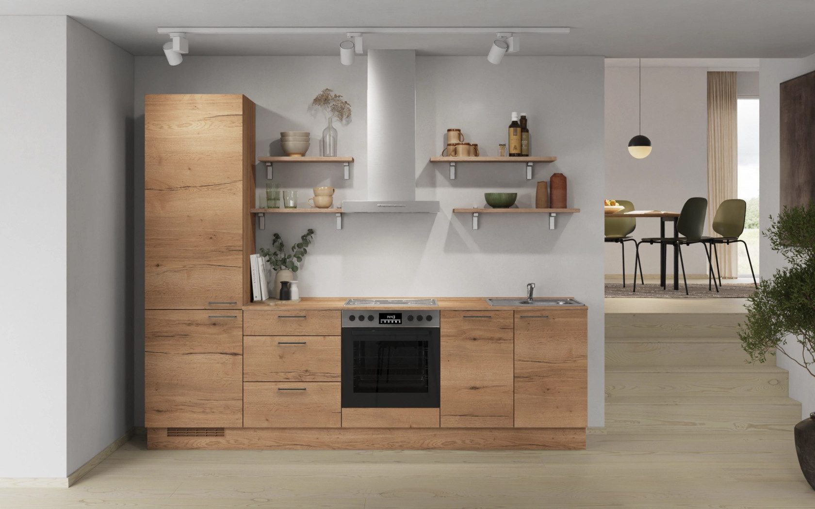 nobilia® Küchenzeile Vika, individuell anpassbar, gratis Küchenplanung mit Profis, (Breite 270 cm), vormontiert, wahlw. mit E-Geräten, inkl. Lieferung