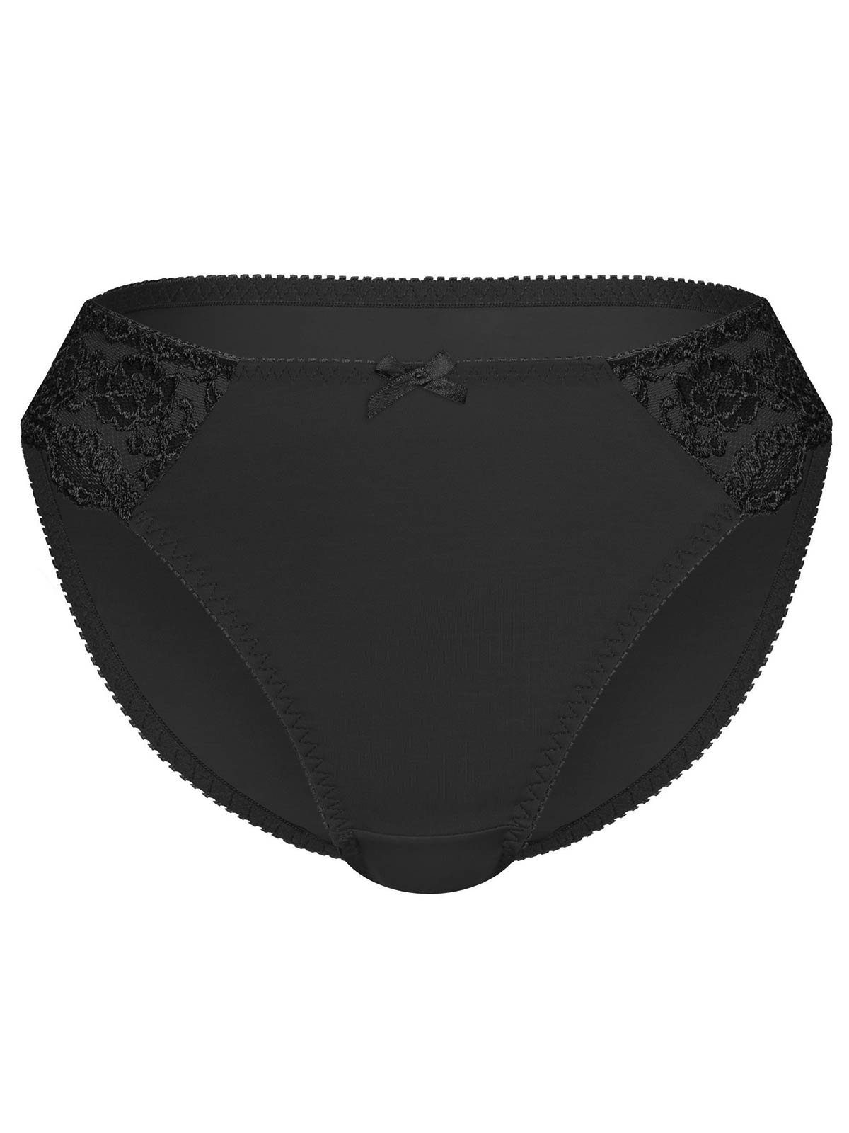 Schwarz Damen CLASSIC Slip 1-St) LACE Zwickel Bikinislip (Stück, Sassa