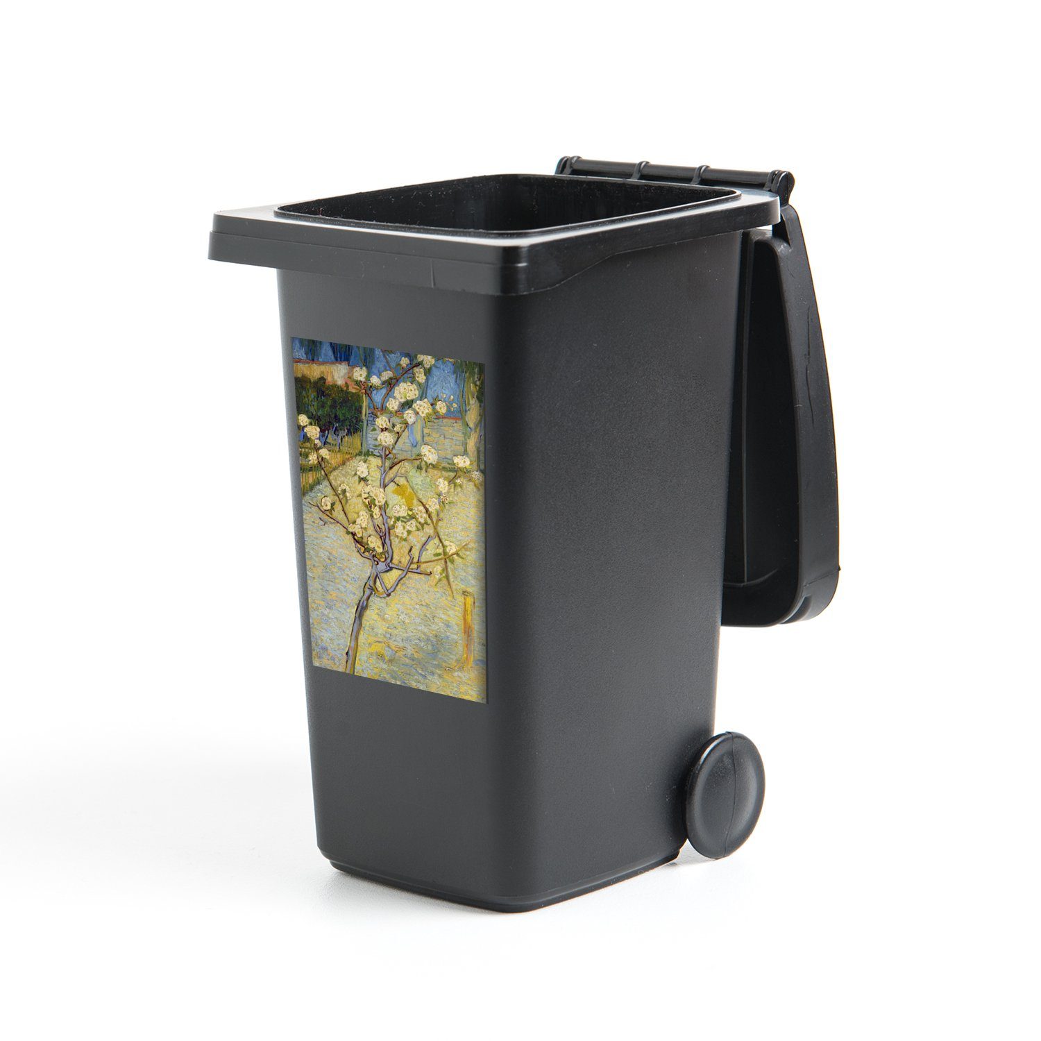 MuchoWow Wandsticker Blühender Birnbaum - Vincent van Gogh (1 St), Mülleimer-aufkleber, Mülltonne, Sticker, Container, Abfalbehälter