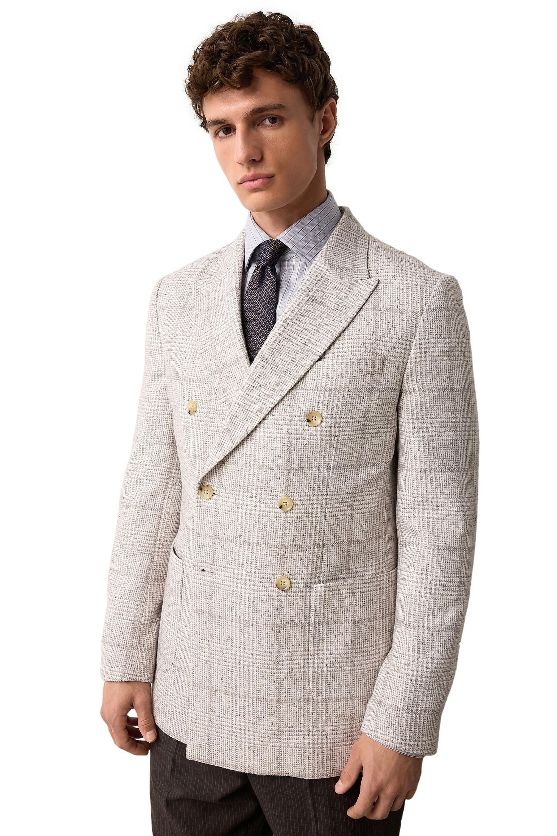 Next Sakko Zweireihiger Blazer im Regular Fit mit Struktur (1-tlg) günstig online kaufen