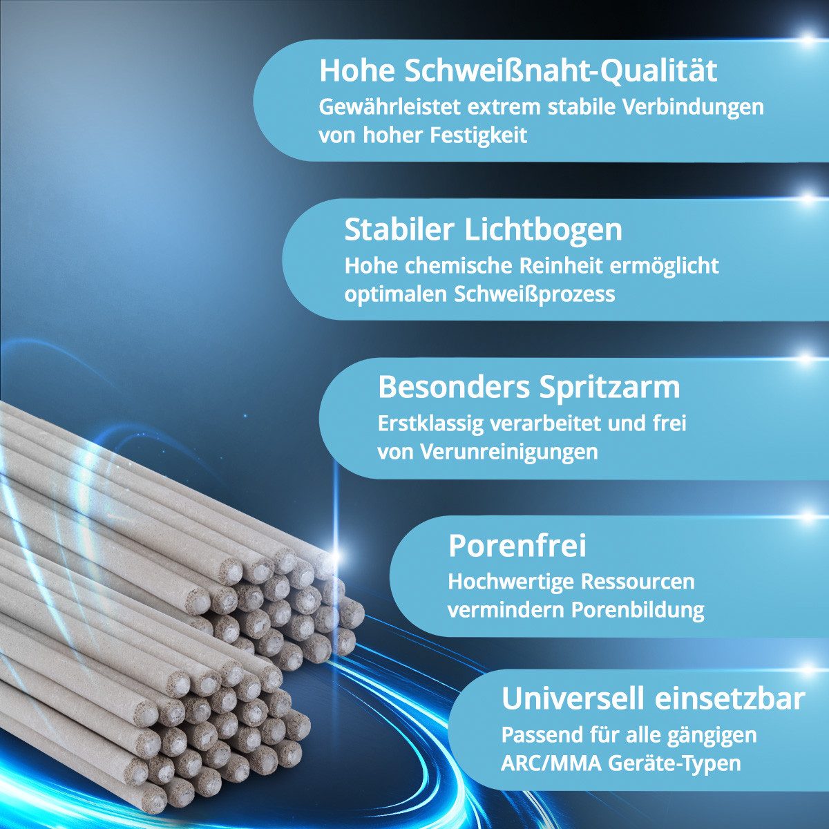 STAHLWERK Stabelektroden 2 x AWS E6013RR rutilumhüllt 3,2 x 350 mm 2 kg, (Packung), zähflüssiges Schmelzbad und gute Beherrschbarkeit