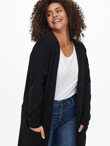 ONLY CARMAKOMA Strickjacke CARNEW ESLY LS OPEN LONG CARDIGAN NP KNT Viskosemischung