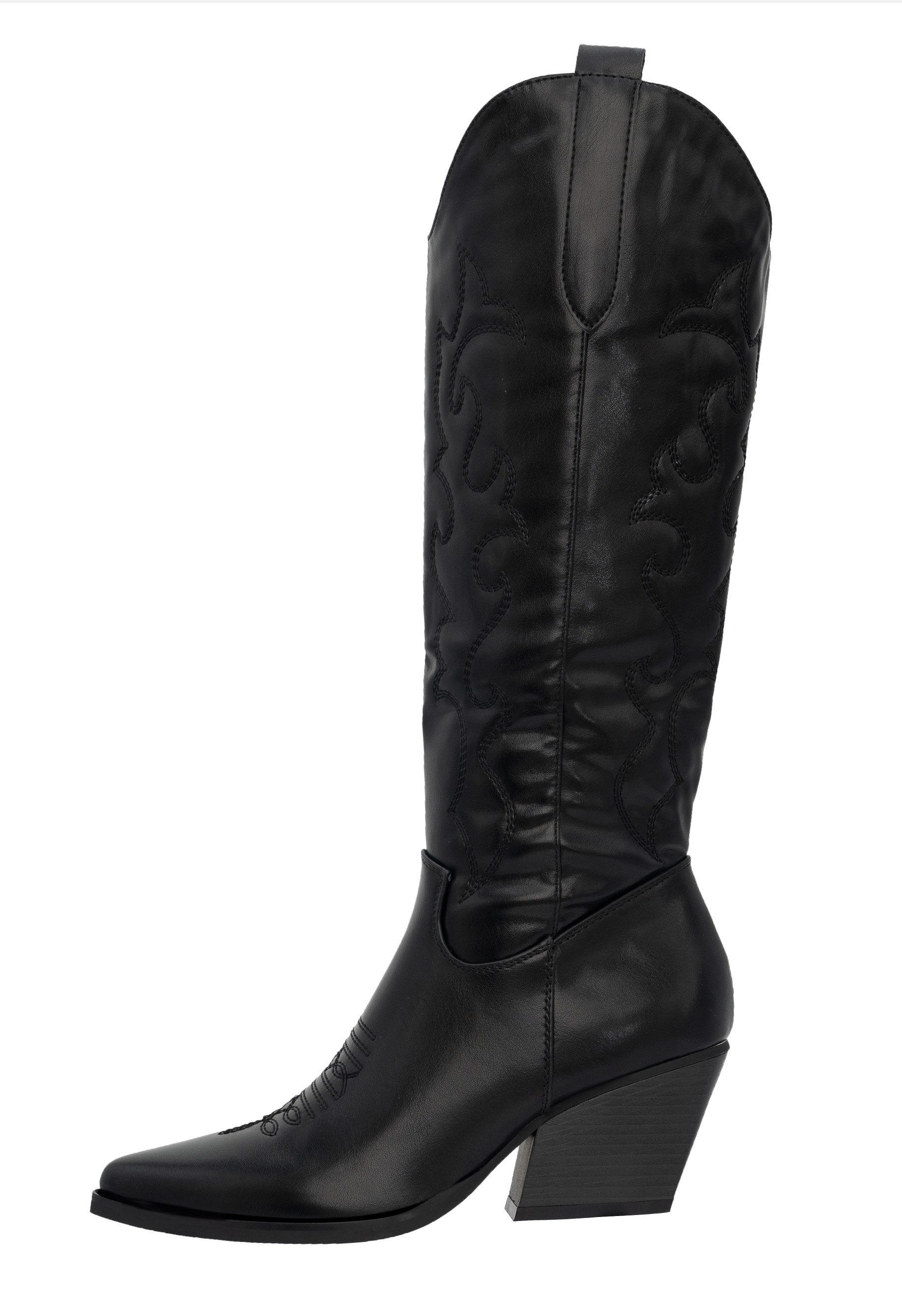Salinyang Damen Western Boots mit Stickerei, spitzer Form und Blockabsatz Cowboy Stiefel – Bild 3 von 5