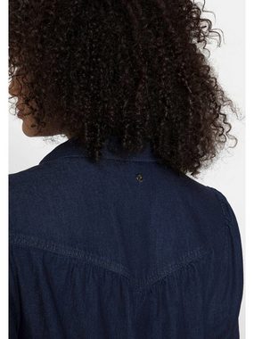 Sheego Jeansbluse Große Größen mit gekräuselter Schulternaht