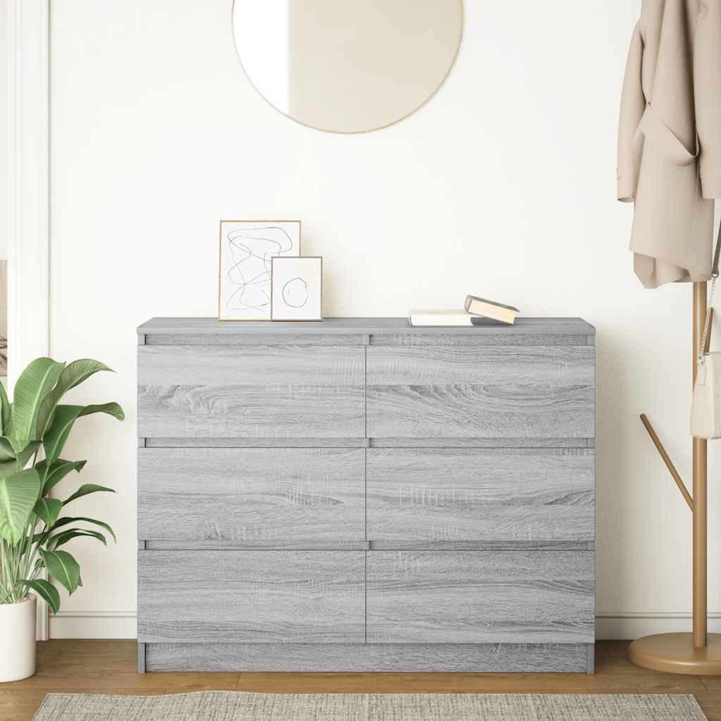 vidaXL Sideboard Sideboard Grau Sonoma 100x35x76 cm Holzwerkstoff (1 St) günstig online kaufen