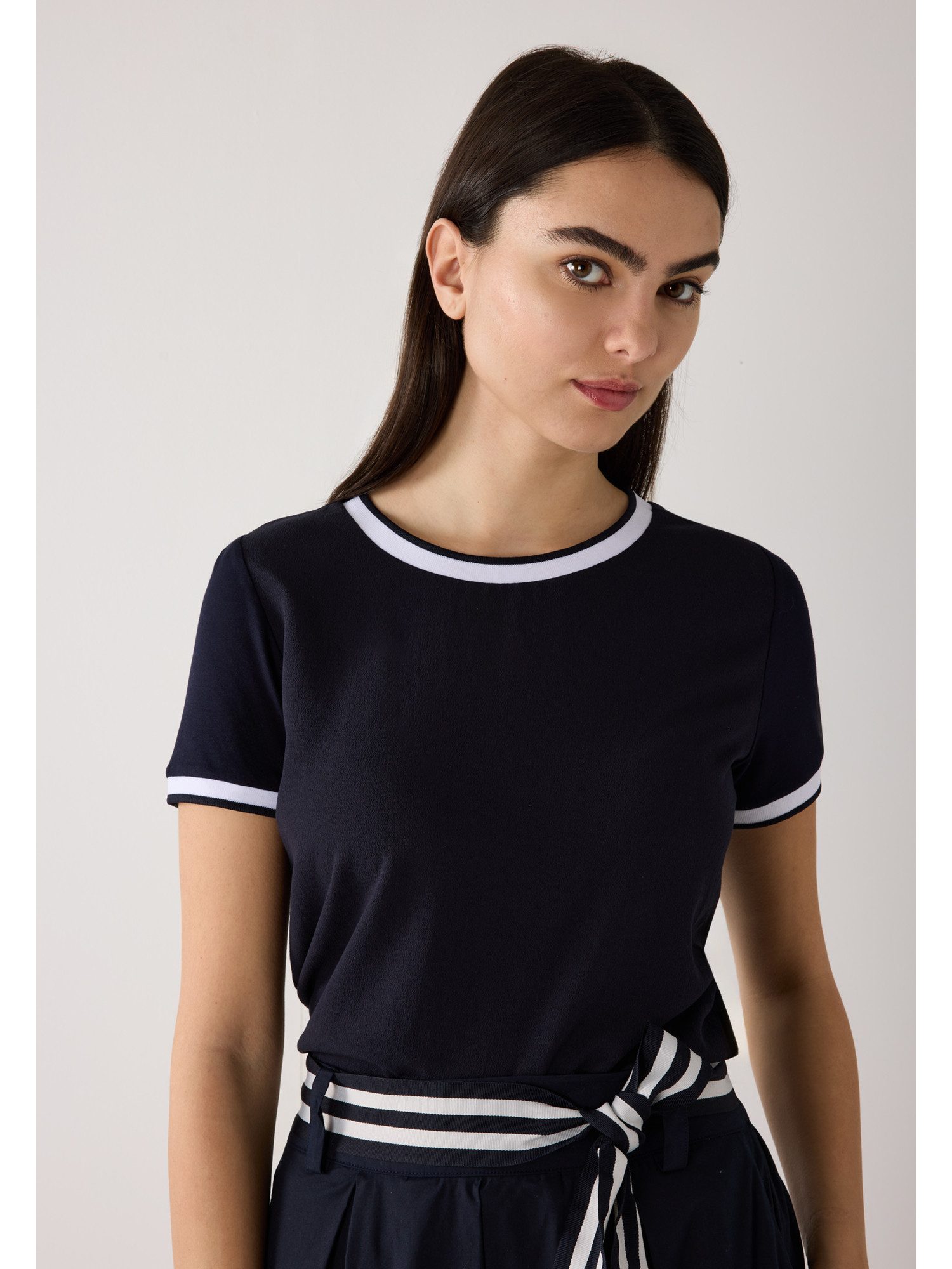 MORE&MORE T-Shirt Blusenshirt mit Kontrastabschlüssen günstig online kaufen