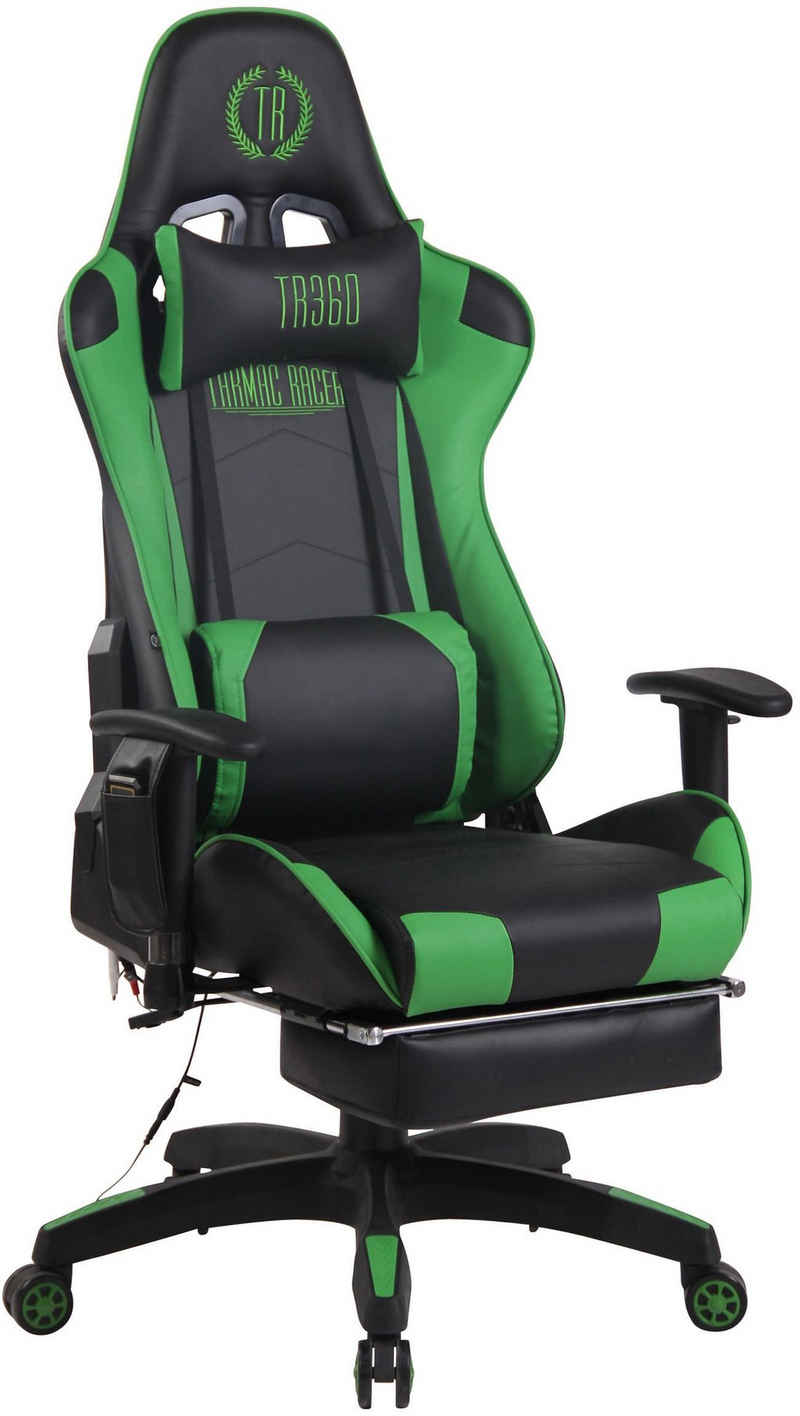 CLP Gaming Chair »Turbo XFM Kunstleder«, mit Massagefunktion und ausziehbarer Fußablage