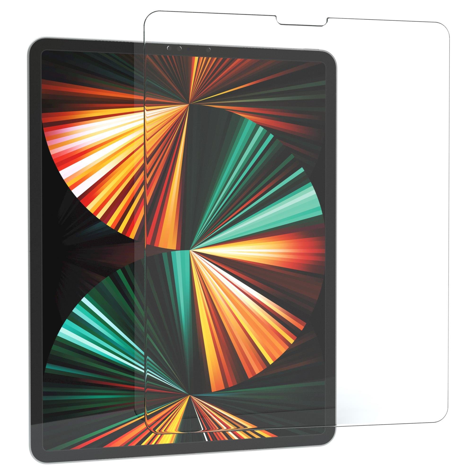EAZY CASE Schutzfolie Schutzglas für iPad Pro 12,9" 5./6. Gen. 2021/2022, 12,9 Zoll Panzerglas Displayfolie Tabletschutz Glasfolie Kratzschutz