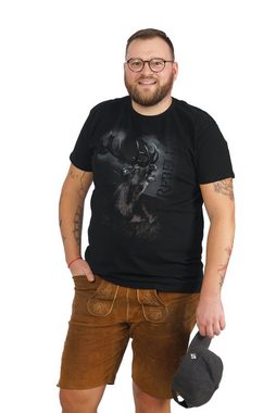 Soreso® Trachtenshirt Kollektion - Rebell mit GOTS zertifizierten waschechten Farben (Zur Jeans oder Lederhose) aus reiner Baumwolle, mit Frontprint