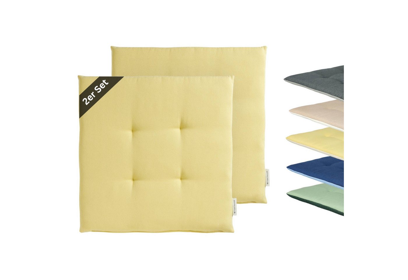 TOM TAILOR Stuhlkissen DOVE CHAIRPAD Outdoor Sitzkissen, 40 x 40 cm in Gelb