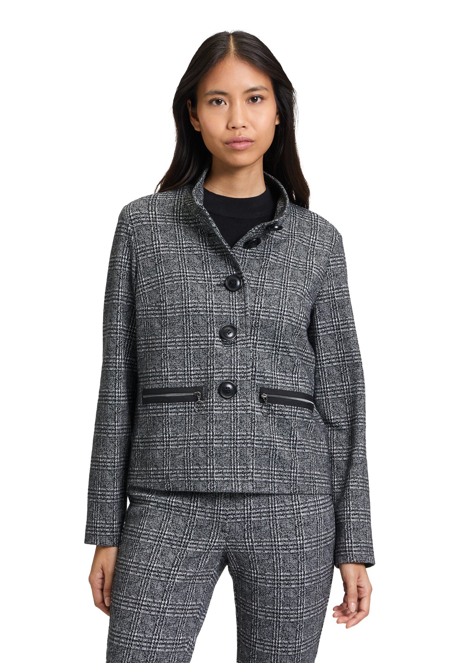 Betty Barclay Sweatjacke Damen Sweatjacke mit Stehkragen Muster
