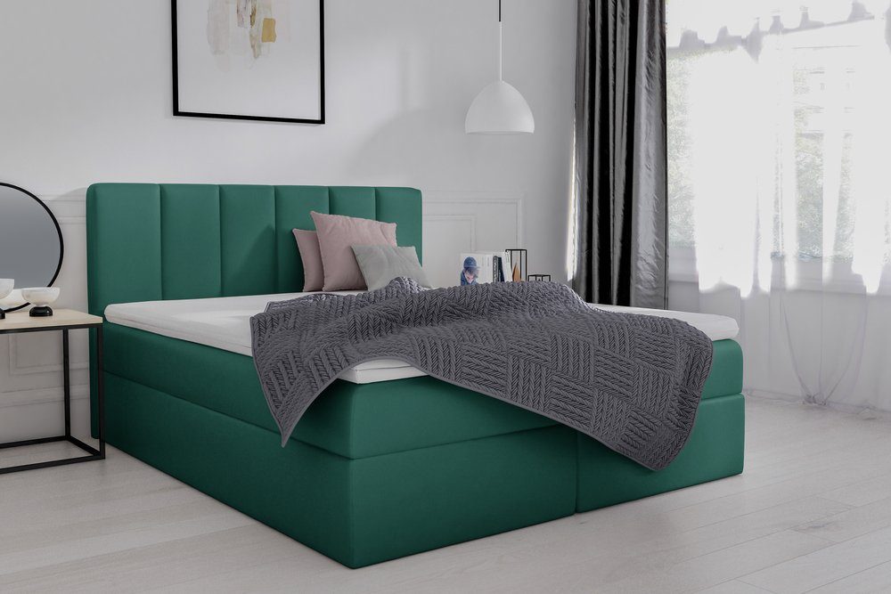 99rooms Boxspringbett Edmonde (Schlafzimmerbett, Bett), mit Bonellfederkern Matratze und Topper, Bettkasten, mit Steppung