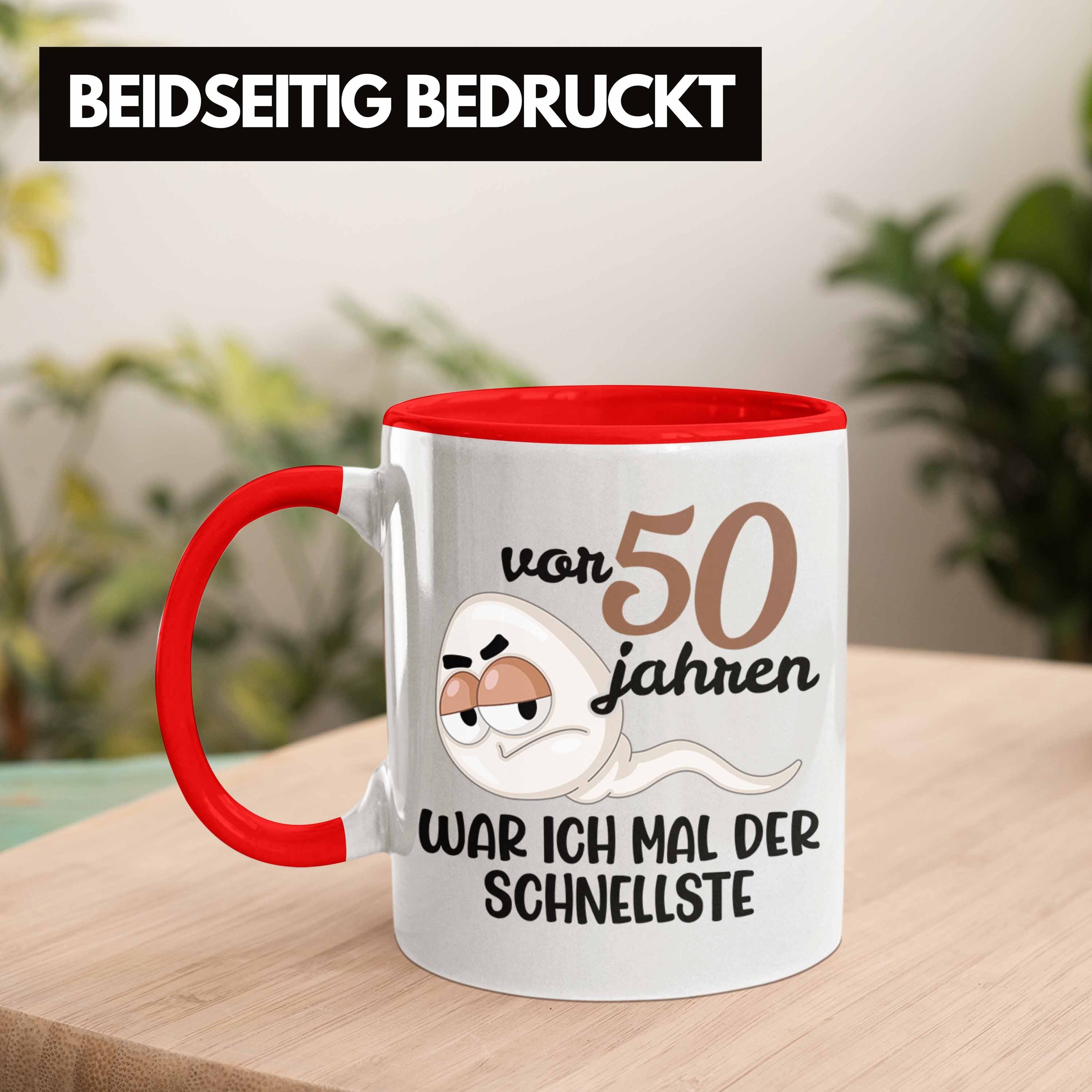 Tasse Geschenkidee Trendation Vater 50. Jahre Lustig Vater Männer Mann - Tasse Trendation 50 Männer 50er 50 Geschenke Mann Geschenk Alt Geburtstag Rot