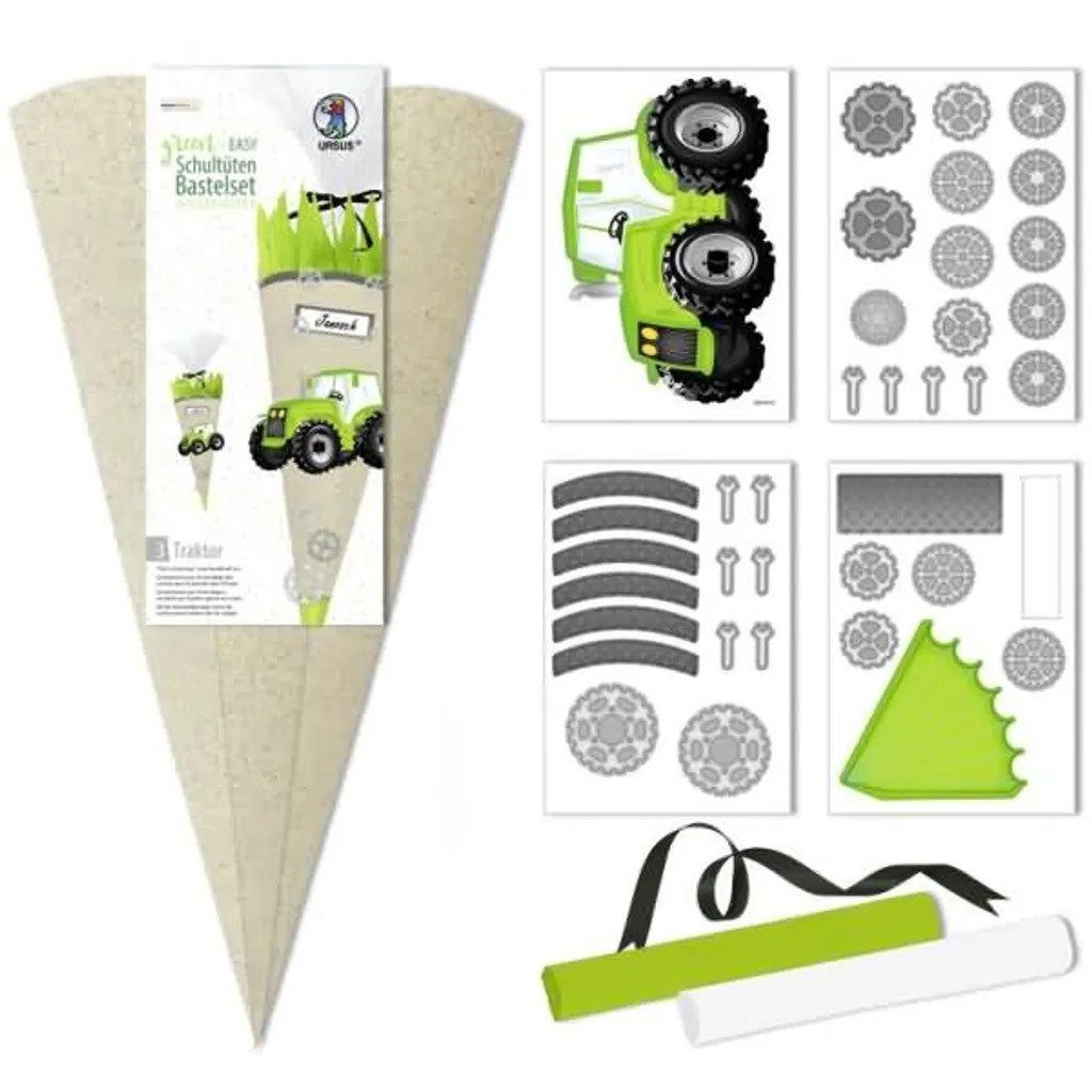 Ursus - Ludwig Bähr Schultüte Ursus SCHULTÜTEN-BASTELSET "GREEN&EASY" TRAKTOR - aus Graspapier
