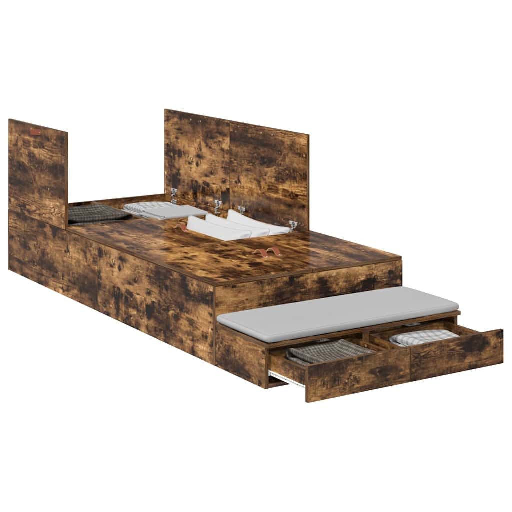 vidaXL Bett Bett mit Stauraum Geräucherte günstig online kaufen