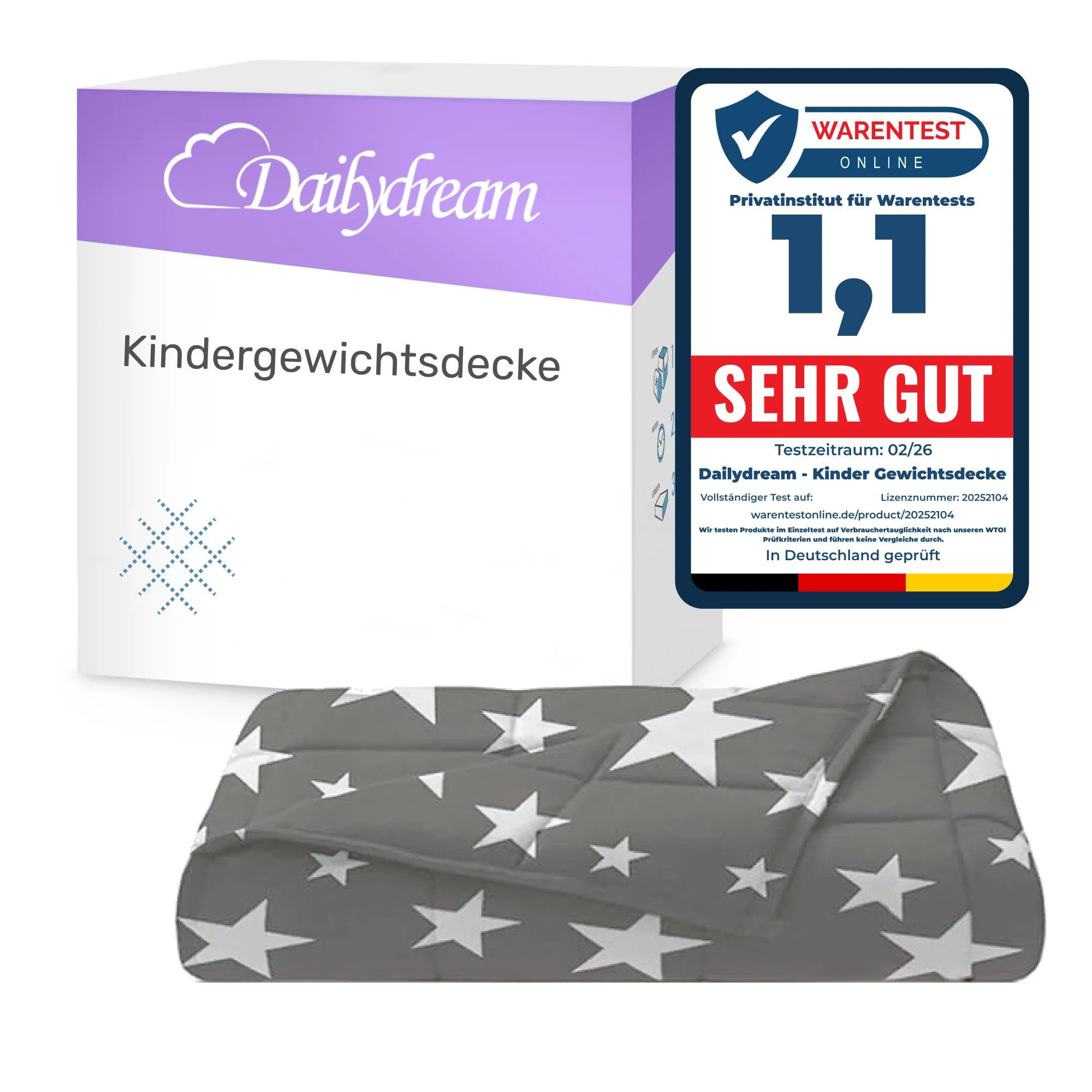 Dailydream Gewichtsdecke Kinder Therapie-Bettdecke, Baumwolle und Fleece, Füllung: Glasperlen, Gleichmäßige Gewichtsverteilung, doppelte Nähte, Handwäsche möglich