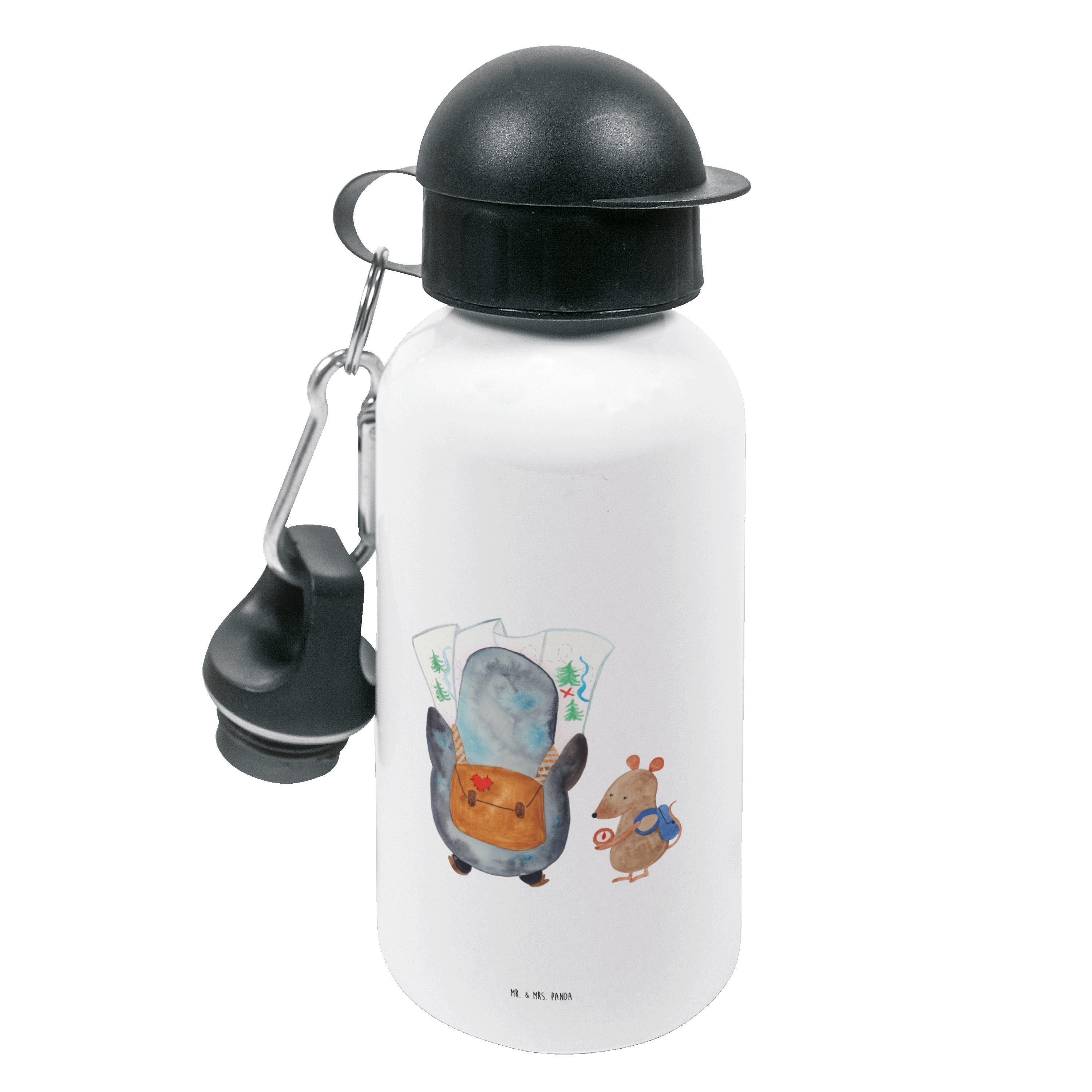 - Trinkflasche Panda Maus Kindergarten Mr. - Pinguin Flas Wanderer Geschenk, Weiß Mrs. & Mädchen, &