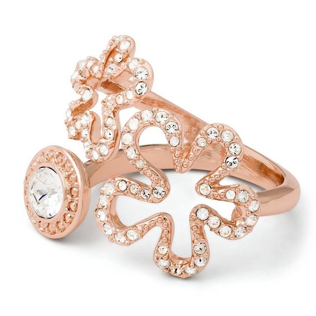 Pippa & Jean Fingerring Blüte roségold, verziert mit Kristallen von Swarovski®