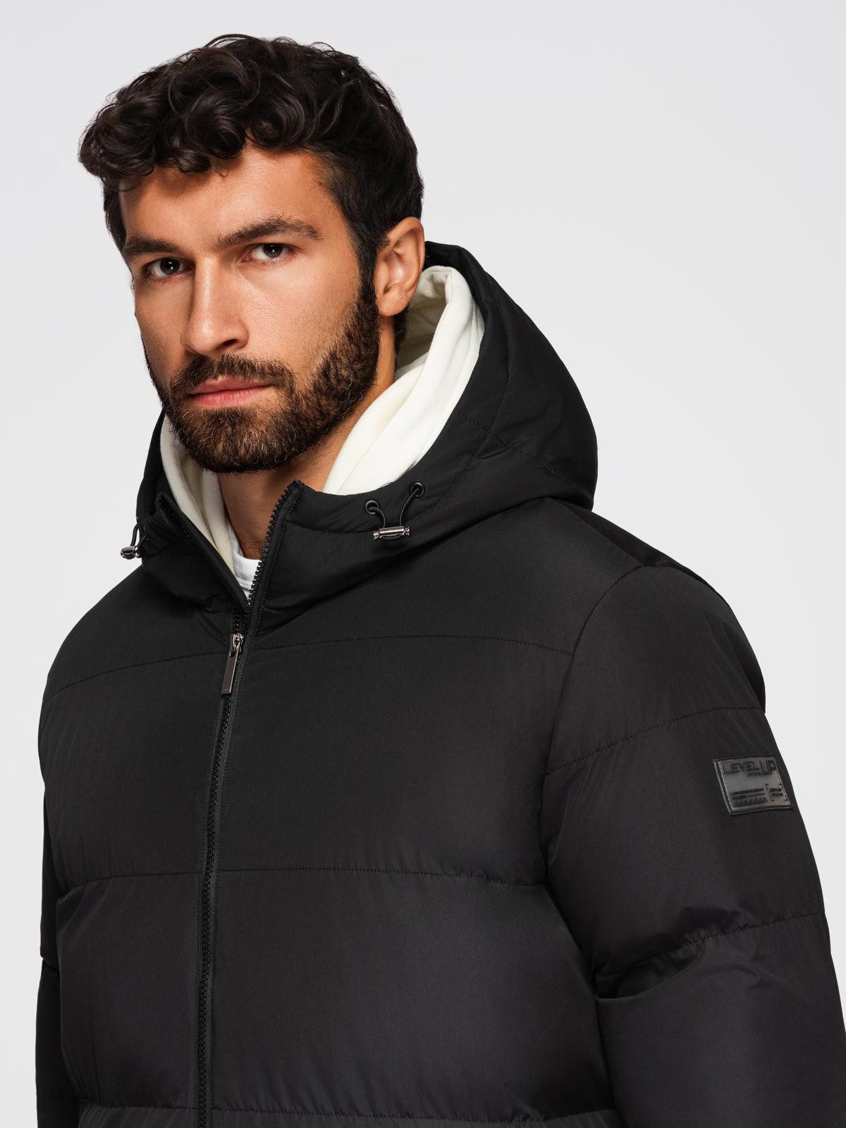 OMBRE Wintermantel Klassische lange Herrenjacke mit Kapuze günstig online kaufen