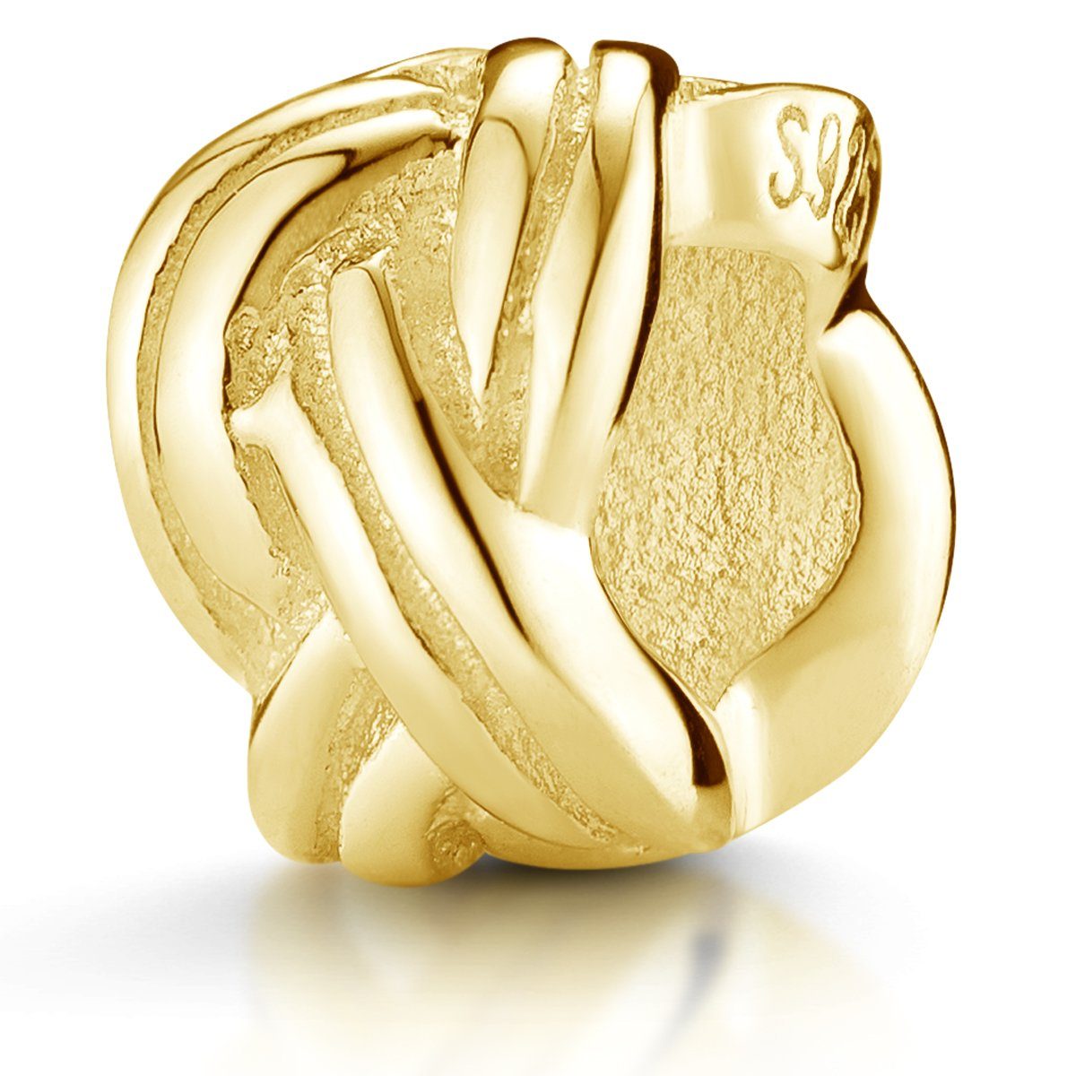 Materia Bead Damen Gold Knoten Ornament 33, Sterlingsilber, vergoldet