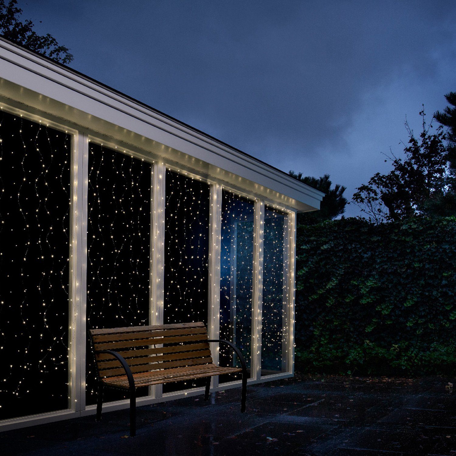 MARELIDA LEDLichtervorhang LED Lichtervorhang Draht 10 Stränge 100LED