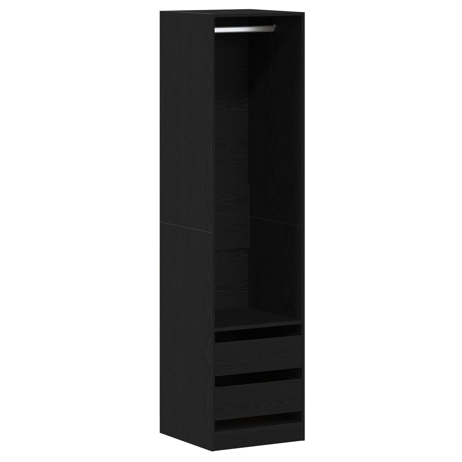 vidaXL Kleiderschrank Kleiderschrank in Schwarz, Eiche, 50x50x200 cm aus Holzwerkstoff (1-St)