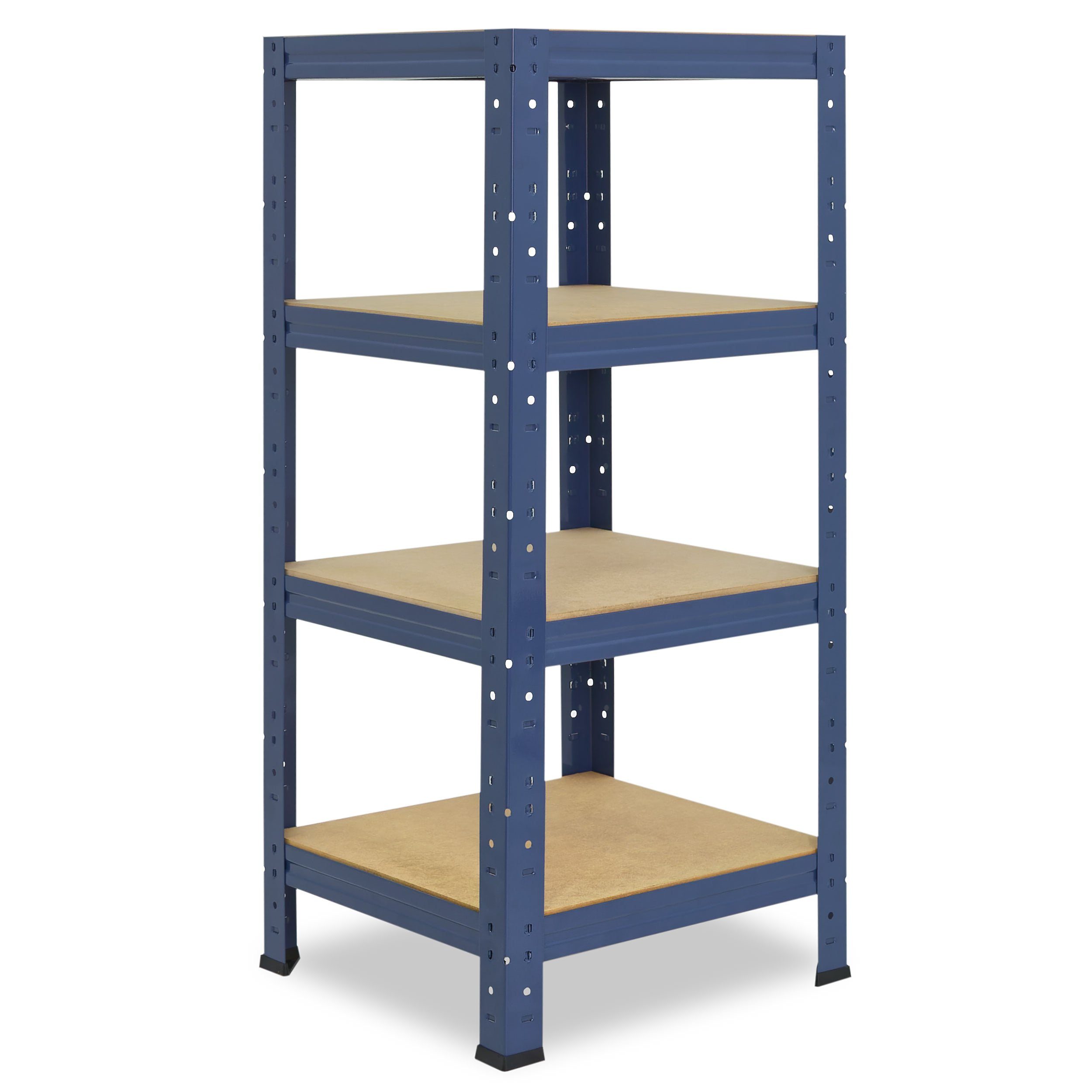 shelfplaza Schwerlastregal HOME, 90x60x60cm blau, Metallregal mit 4 Böden, als Kellerregal, Garagenregal, Werkstattregal oder Lagerregal, Steckregal Metall mit 175kg Tragkraft