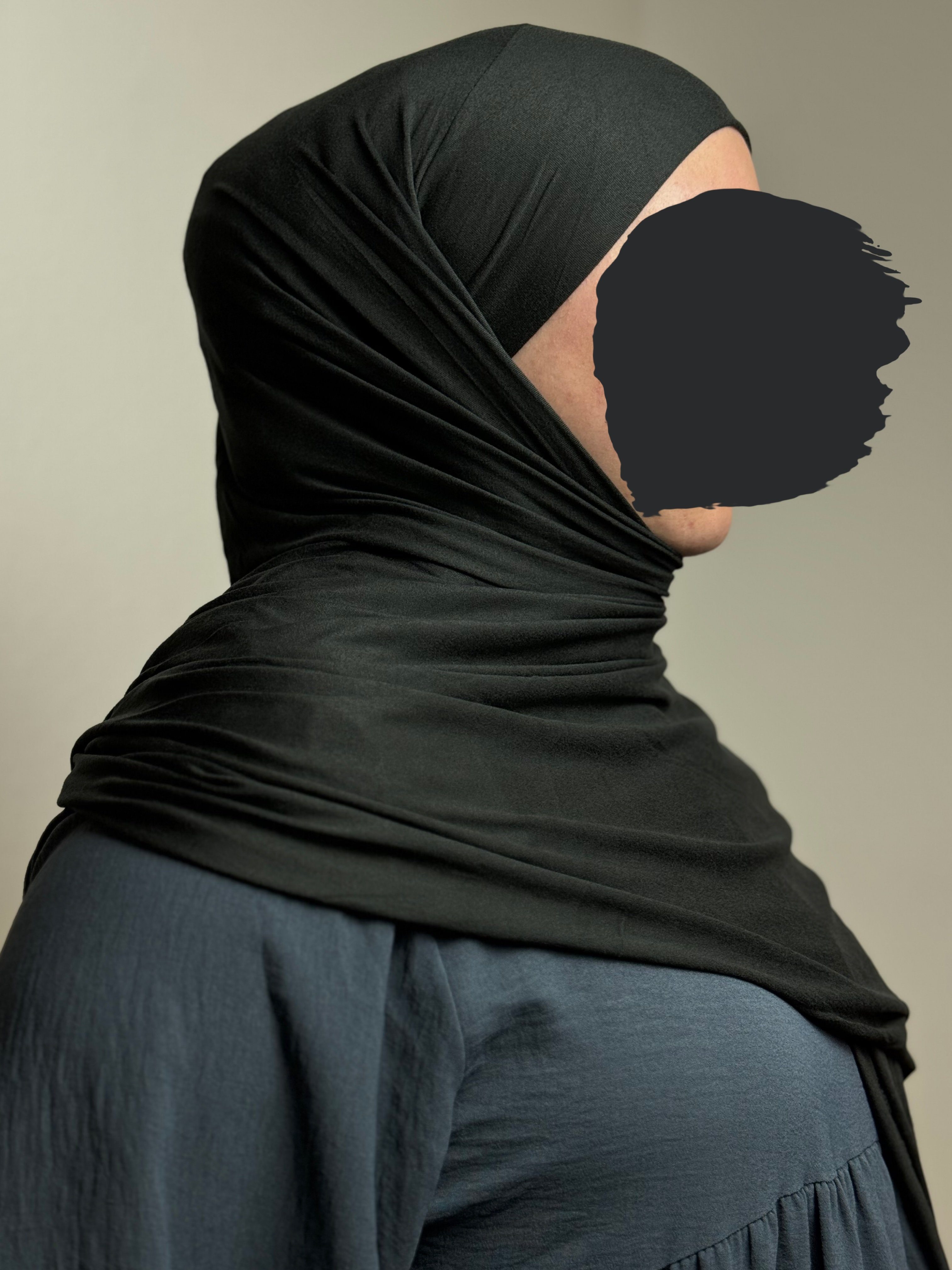 HIJABIFY Hijab Easy Hijab mit integrierter unter Tuch (antirutsch) Jersey-Stoff 2 in 1 Hijab/ Hidschab/ Kopftuch Schwarz | Hijab