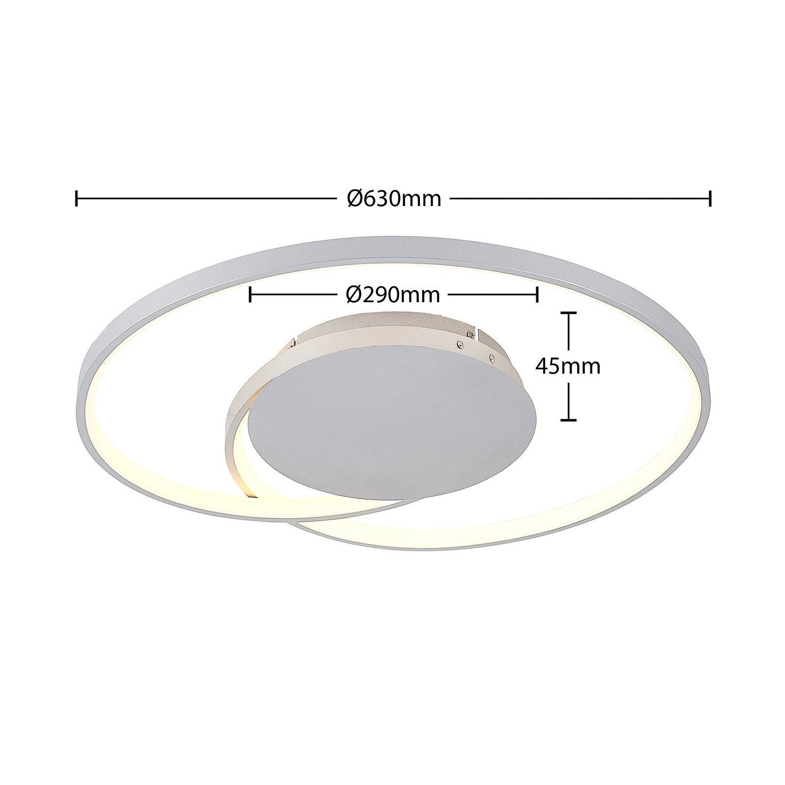 Modern, fest Farbwechsel LED Lucande silber, / Deckenleuchte Enesa, Aluminium, verbaut, LED-Leuchtmittel warmweiß Kunststoff, flammig, Eisen, inkl. tageslicht, dimmbar, 1