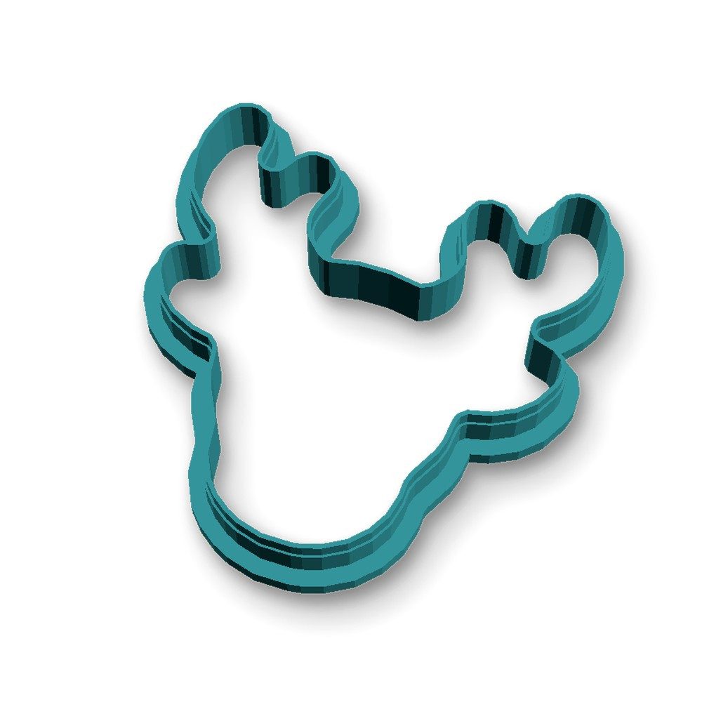 Ausstechform, Kunststoff, (Einzelteil, 1-St), Rentier, PETG, 81 mm