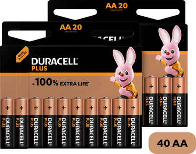 Duracell 20+20 Pack: 40x Mignon/AA/LR06 Batterie, (1,5 V, 40 St), 1,5V