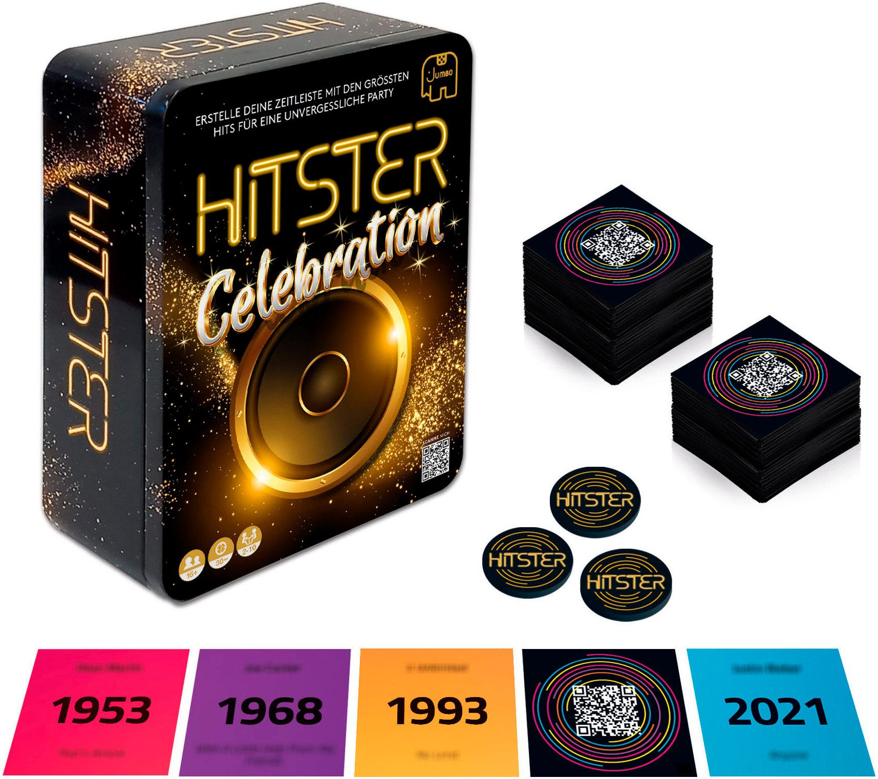 Jumbo Spiele Spiel Hitster Celebrations, Familienspiel