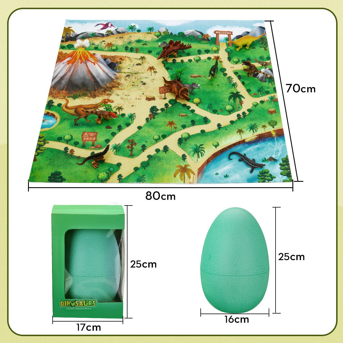 Pickwoo Spielfigur Dino Set - Abenteuerliche Entdeckungsreise, in die Welt der Dinosaurier