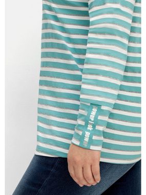 Sheego Langarmshirt Große Größen mit Streifen und Effektgarn