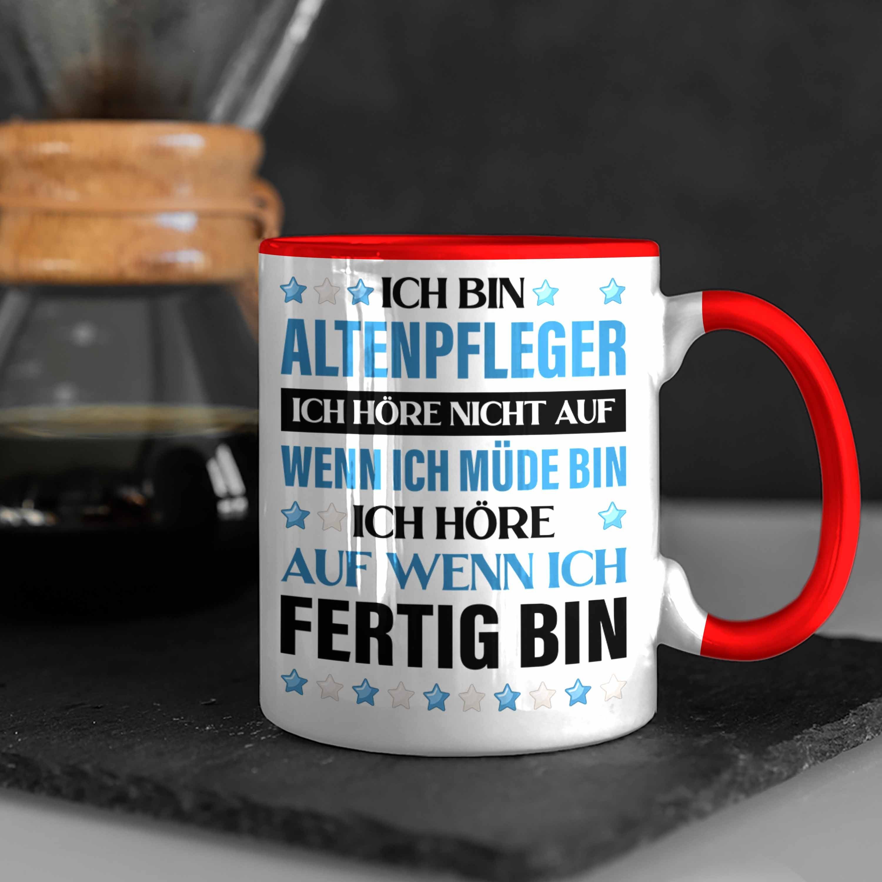 Trendation Tasse Trendation - Altenpfleger Rot Zubehör Geschenkidee Pfleger Kaffeetasse Tasse Lustig Geschenke
