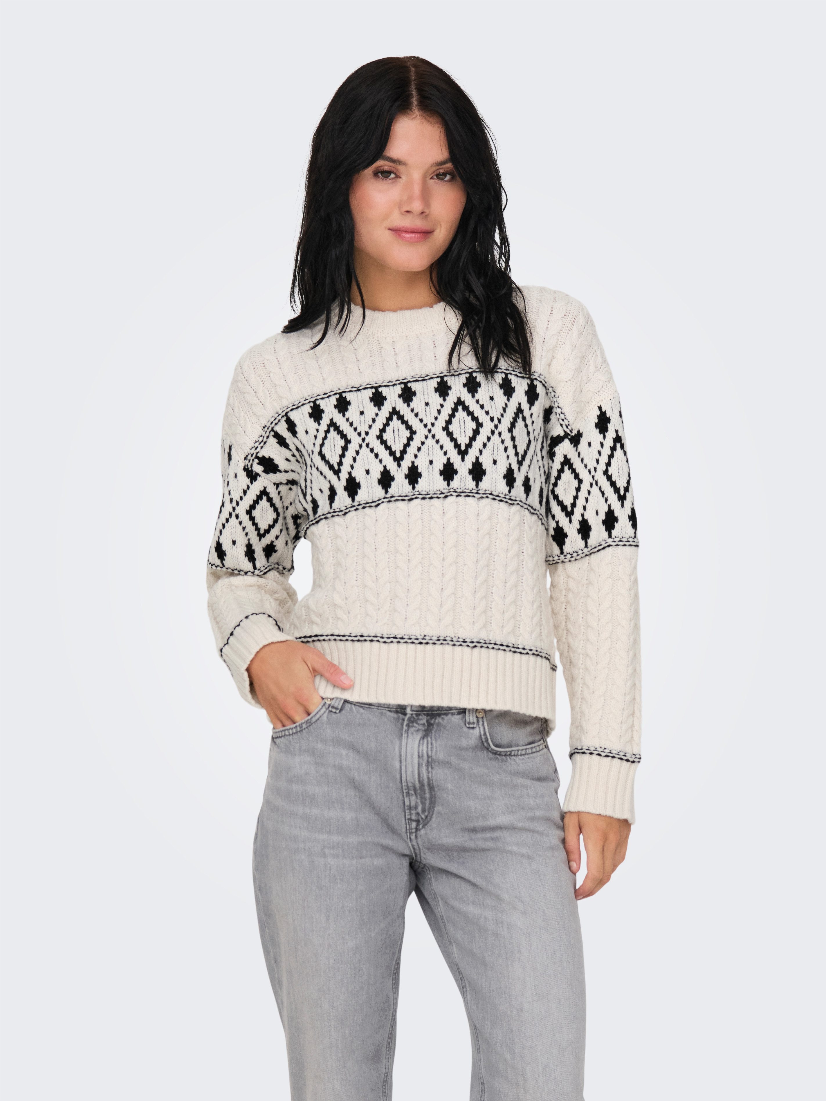 ONLY Strickpullover ONLMARENT L/S PULLOVER KNT NOOS mit Strickmuster