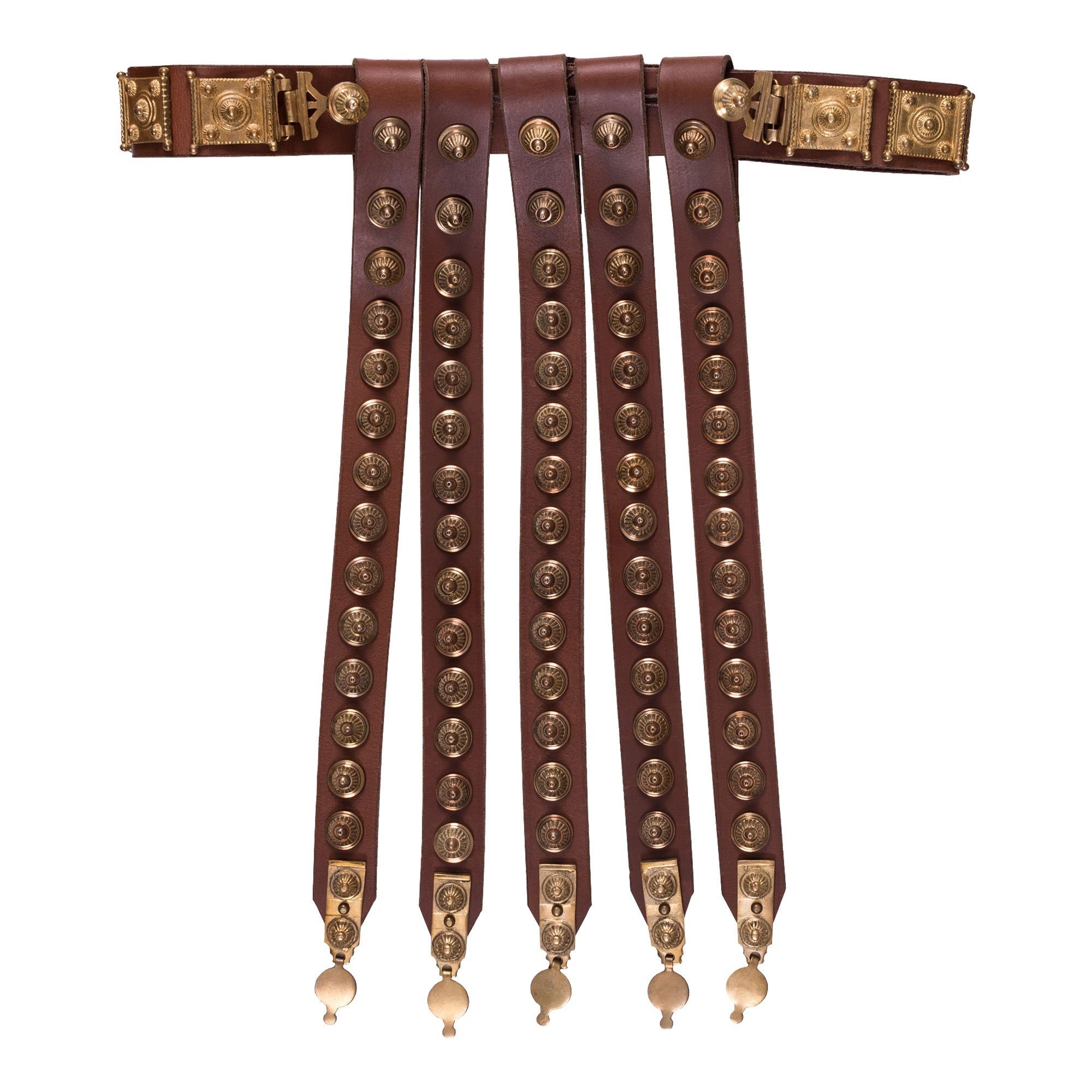 Battle Merchant Ritter-Kostüm Cingulum, Römischer Gürtel aus Leder und Messing