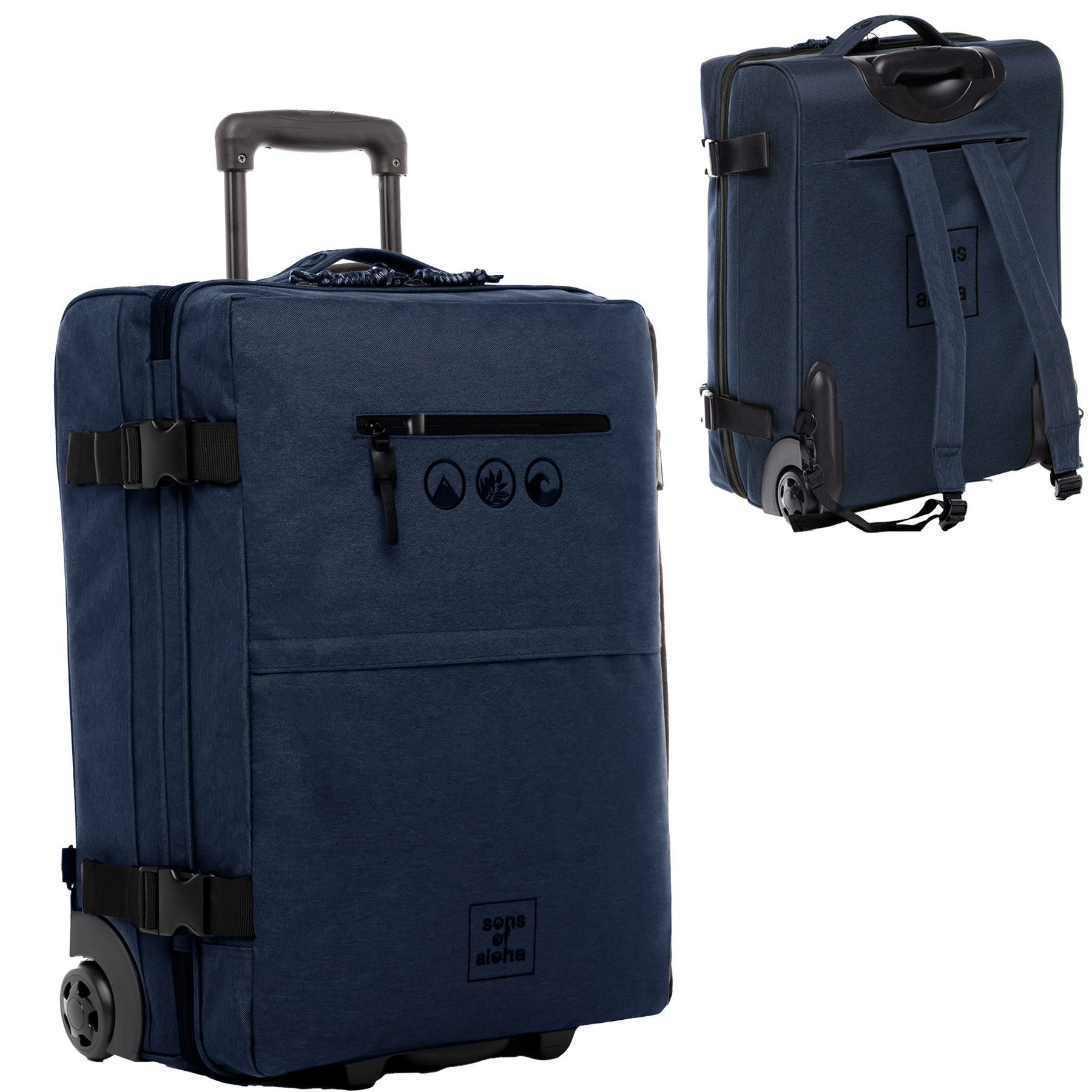 SONS OF ALOHA Koffer Backpacker Rucksack mit Rollen 3 in 1 Handgepäck  55 c günstig online kaufen