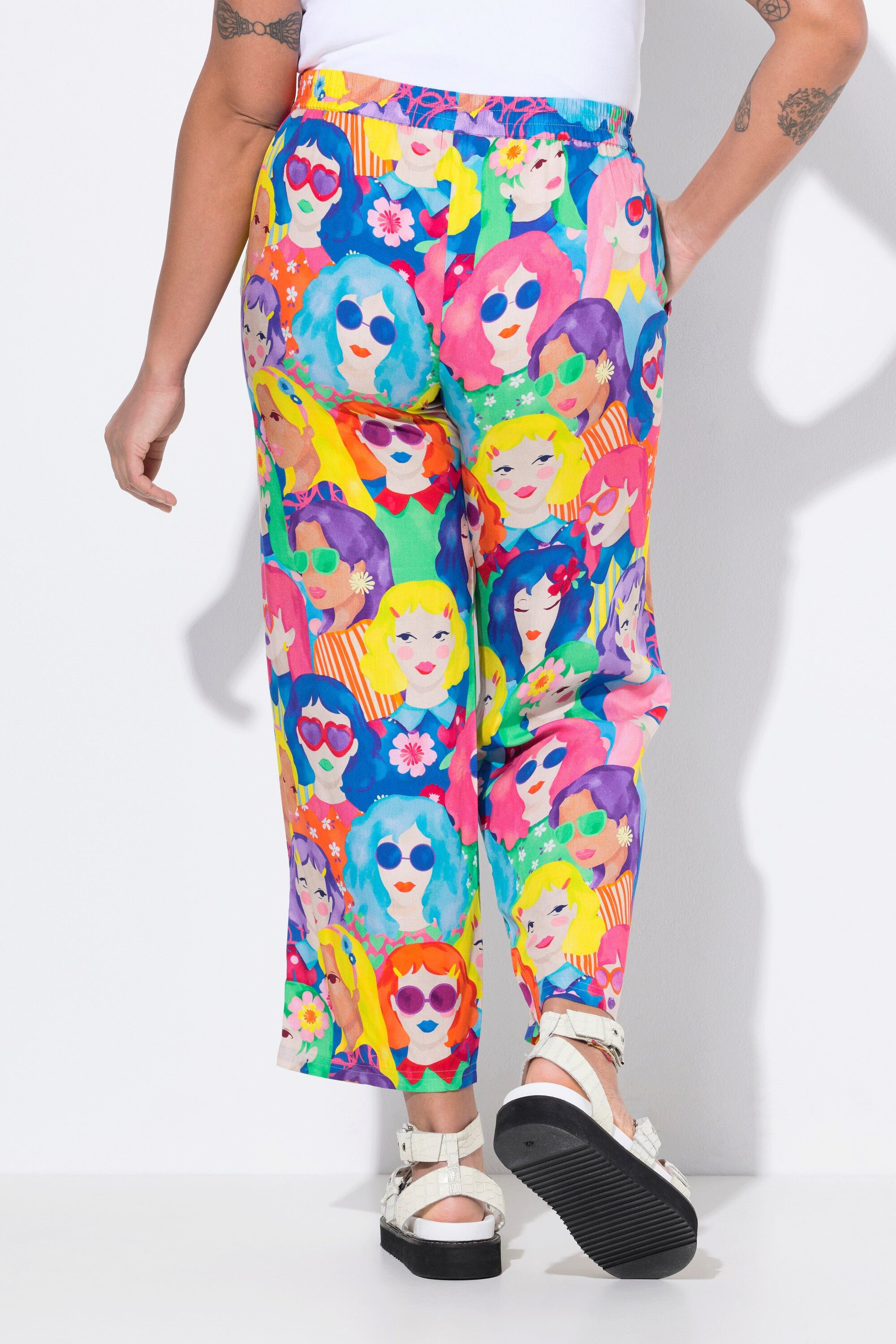 Angel of Style Schlupfhose Hose weites Bein Gesichterdruck